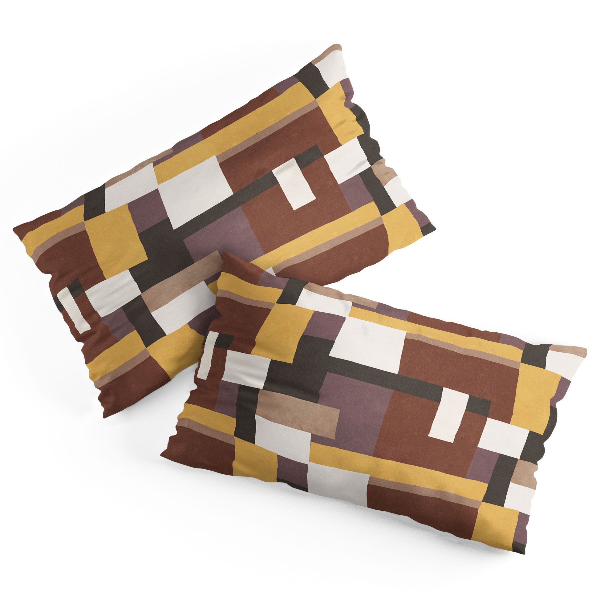 Ninola Design Everyday Artifact Modern Color Block Texture Earthy Pillow Shams