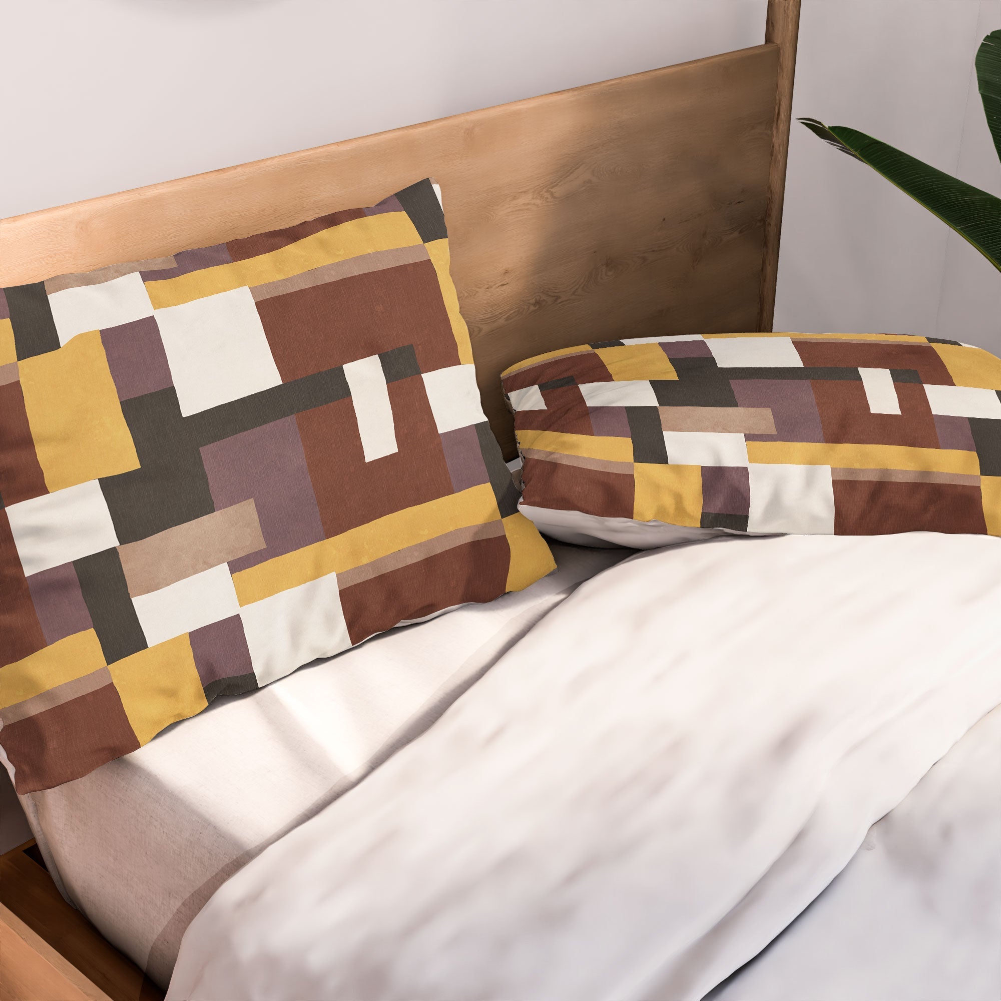 Ninola Design Everyday Artifact Modern Color Block Texture Earthy Pillow Shams