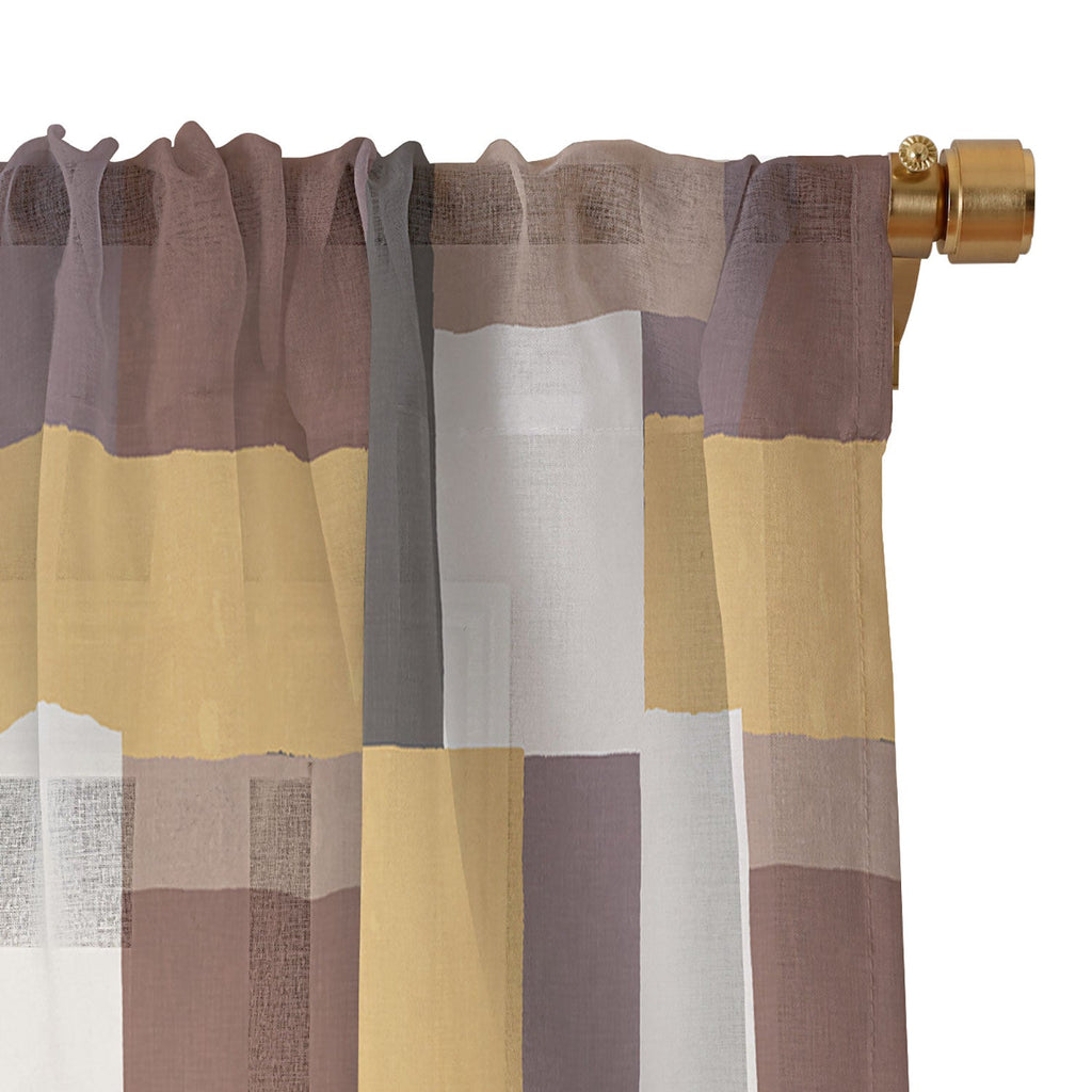 Ninola Design Everyday Artifact Modern Color Block Texture Earthy Sheer Window Curtain