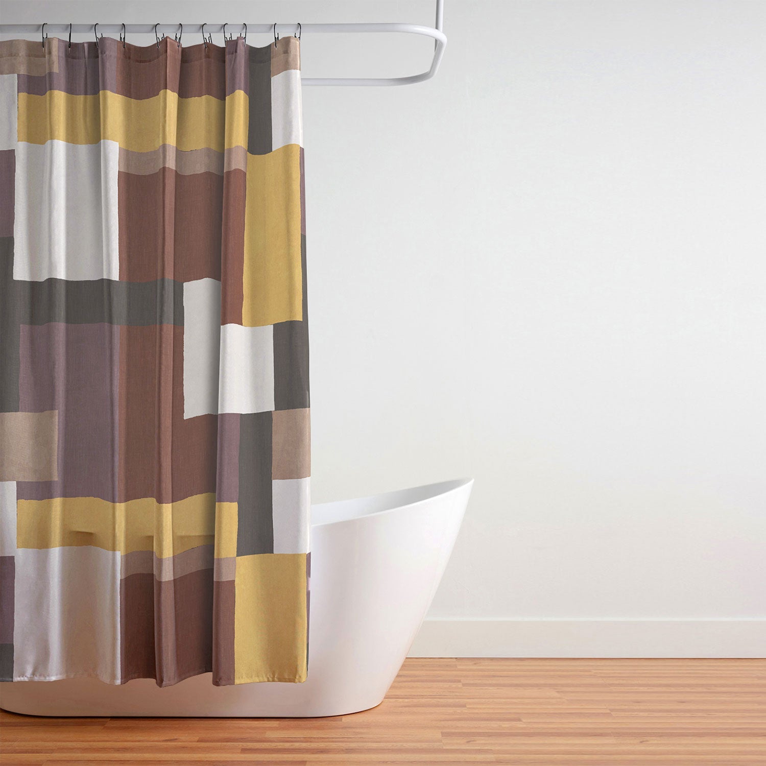 Ninola Design Everyday Artifact Modern Color Block Texture Earthy Shower Curtain