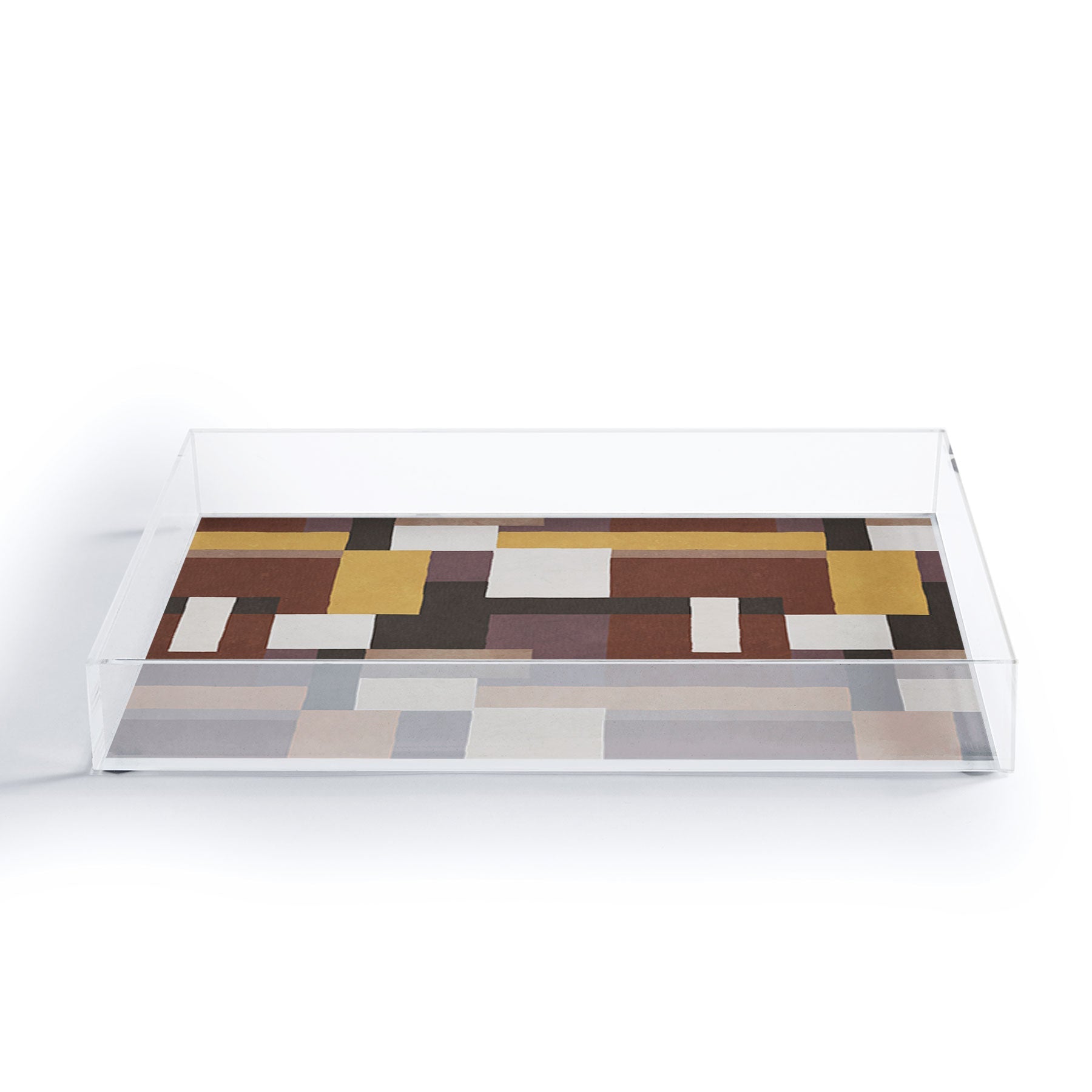 Ninola Design Everyday Artifact Modern Color Block Texture Earthy Acrylic Tray