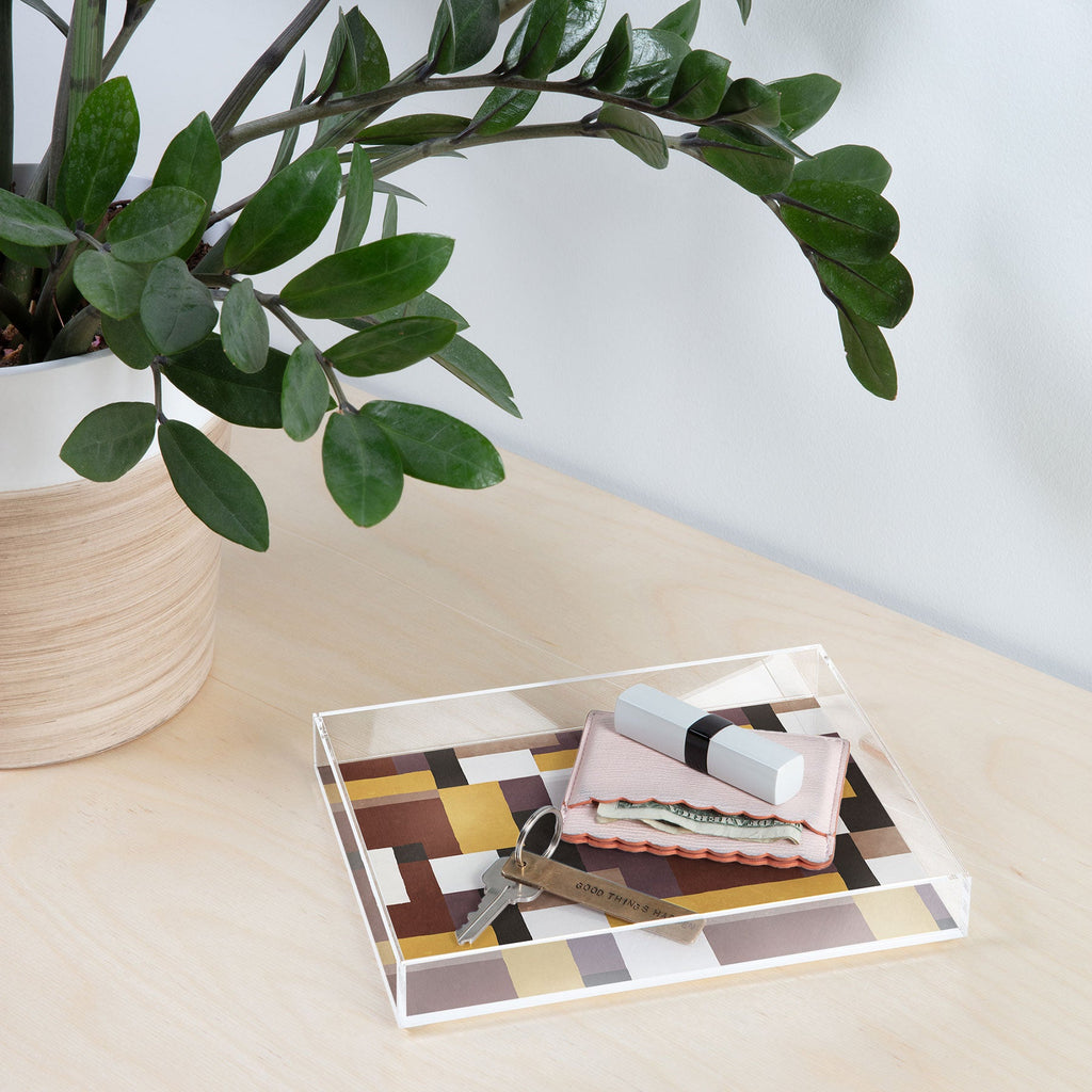 Ninola Design Everyday Artifact Modern Color Block Texture Earthy Acrylic Tray