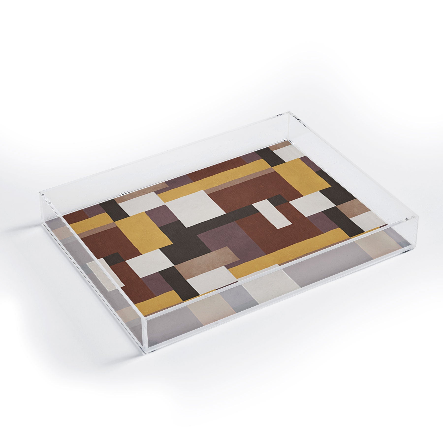 Ninola Design Everyday Artifact Modern Color Block Texture Earthy Acrylic Tray
