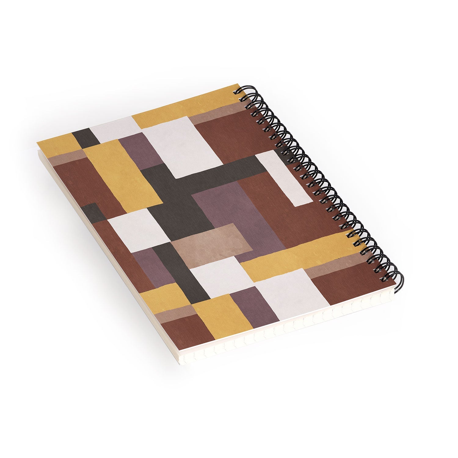 Ninola Design Everyday Artifact Modern Color Block Texture Earthy Spiral Notebook