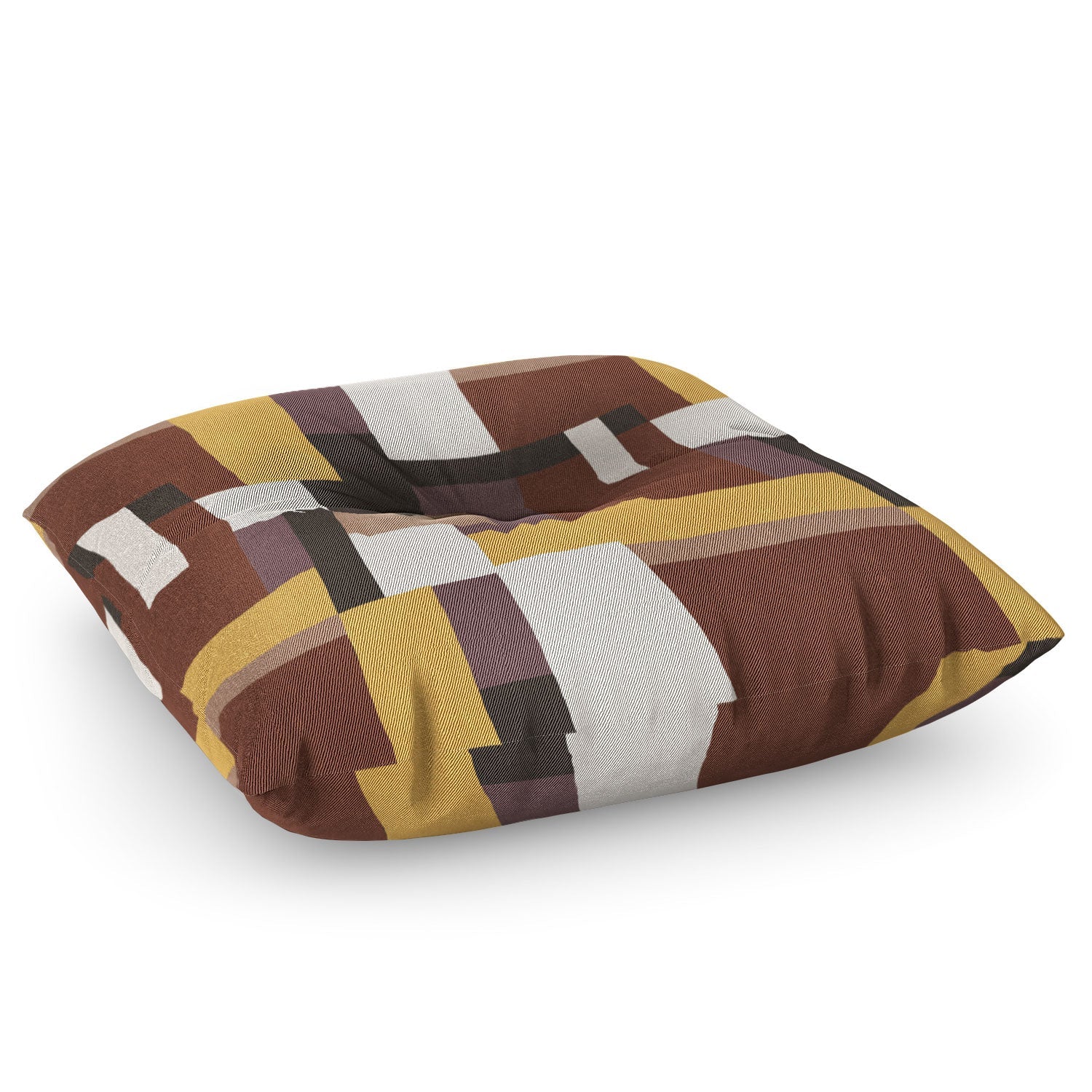 Ninola Design Everyday Artifact Modern Color Block Texture Earthy Floor Pillow Square