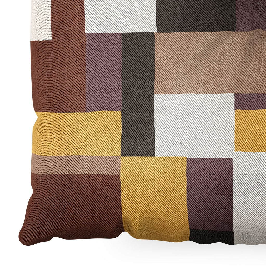 Ninola Design Everyday Artifact Modern Color Block Texture Earthy Floor Pillow Square