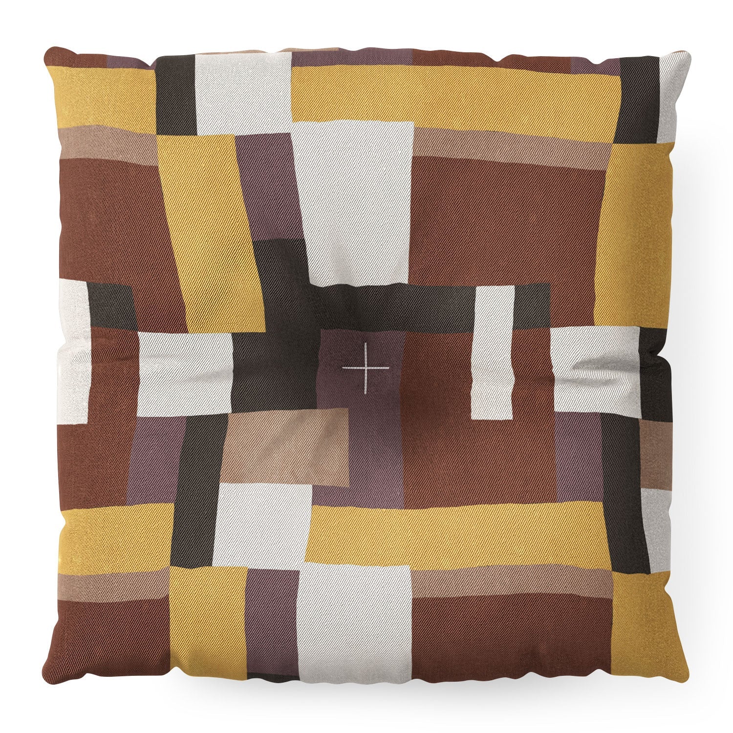 Ninola Design Everyday Artifact Modern Color Block Texture Earthy Floor Pillow Square