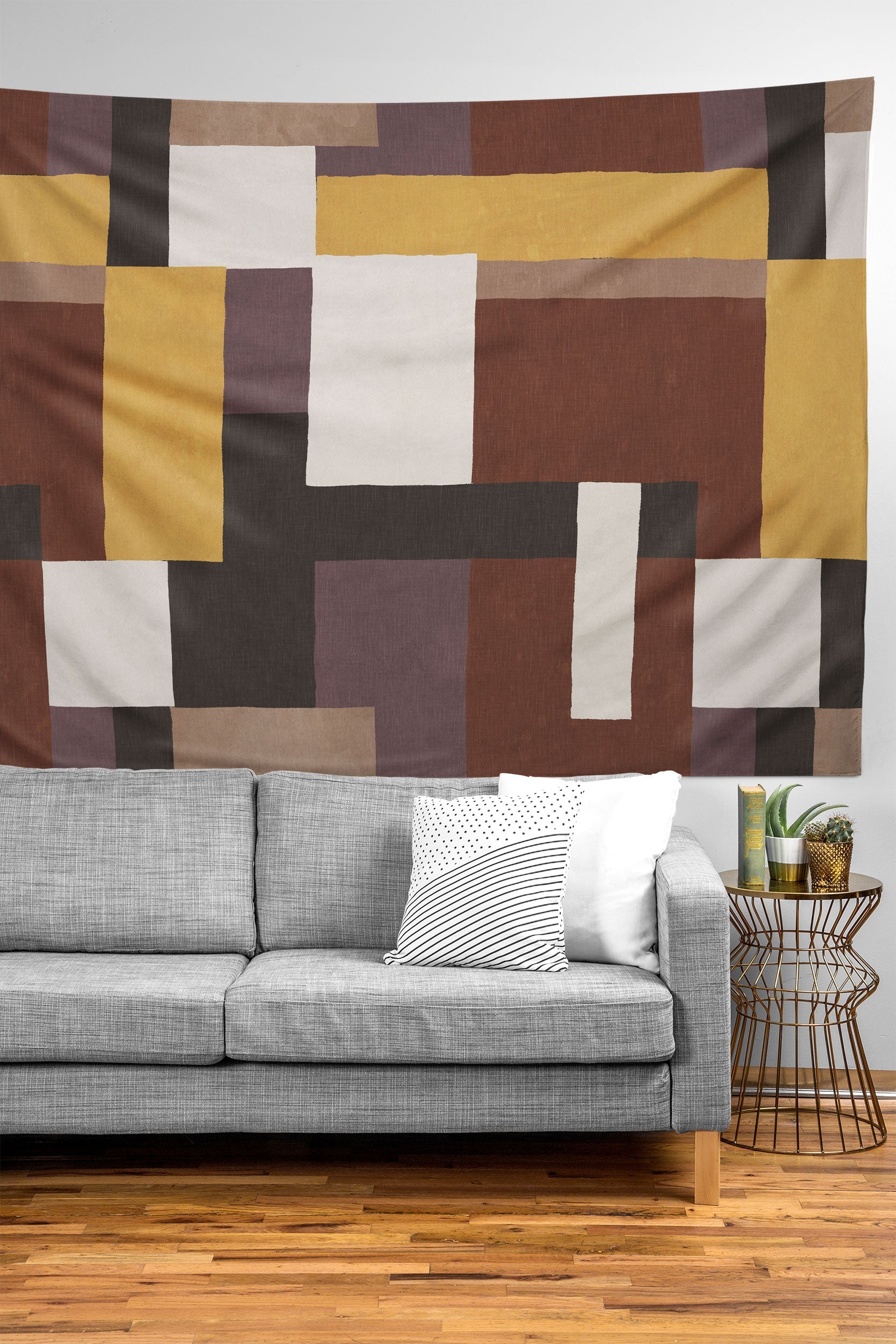 Ninola Design Everyday Artifact Modern Color Block Texture Earthy Tapestry