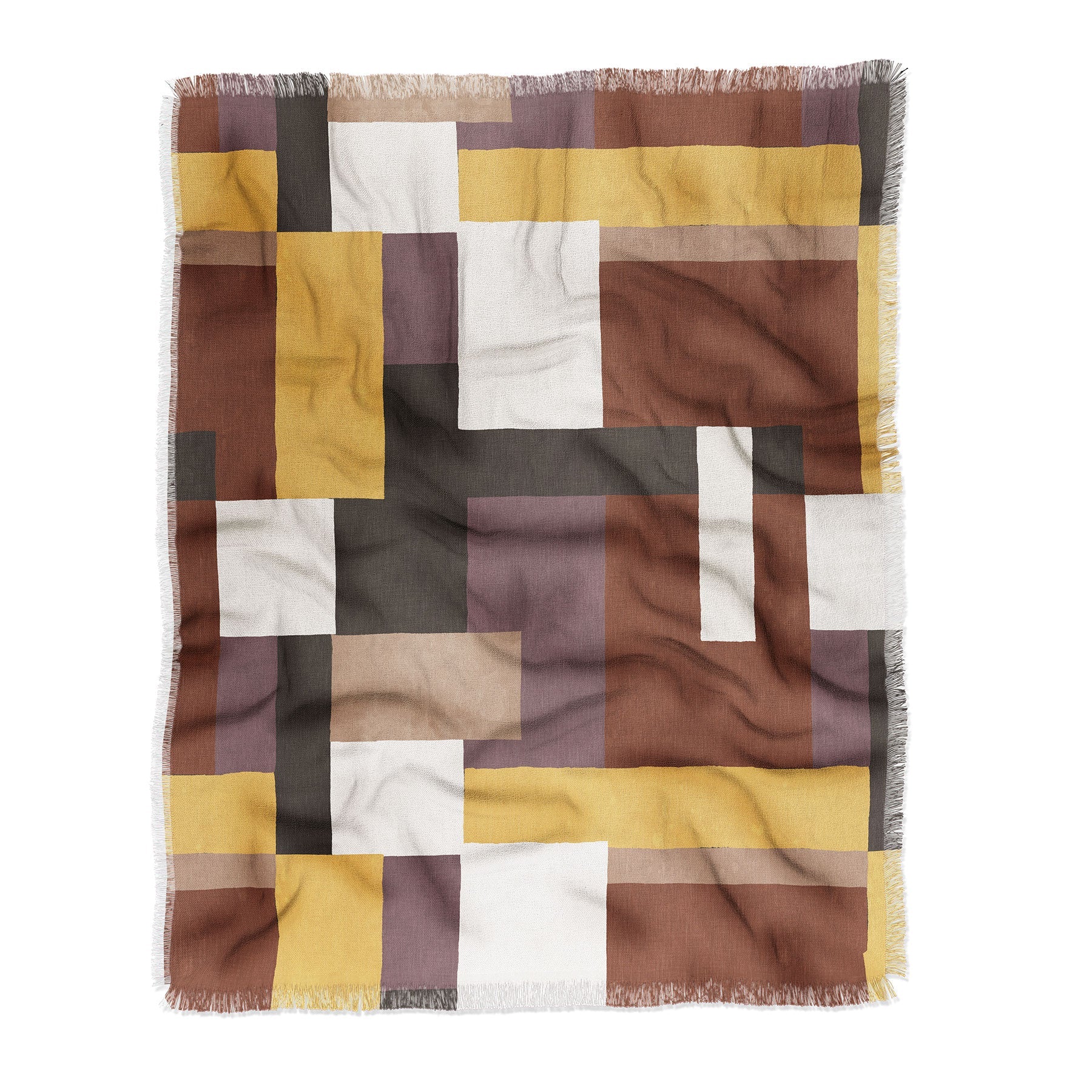 Ninola Design Everyday Artifact Modern Color Block Texture Earthy Throw Blanket