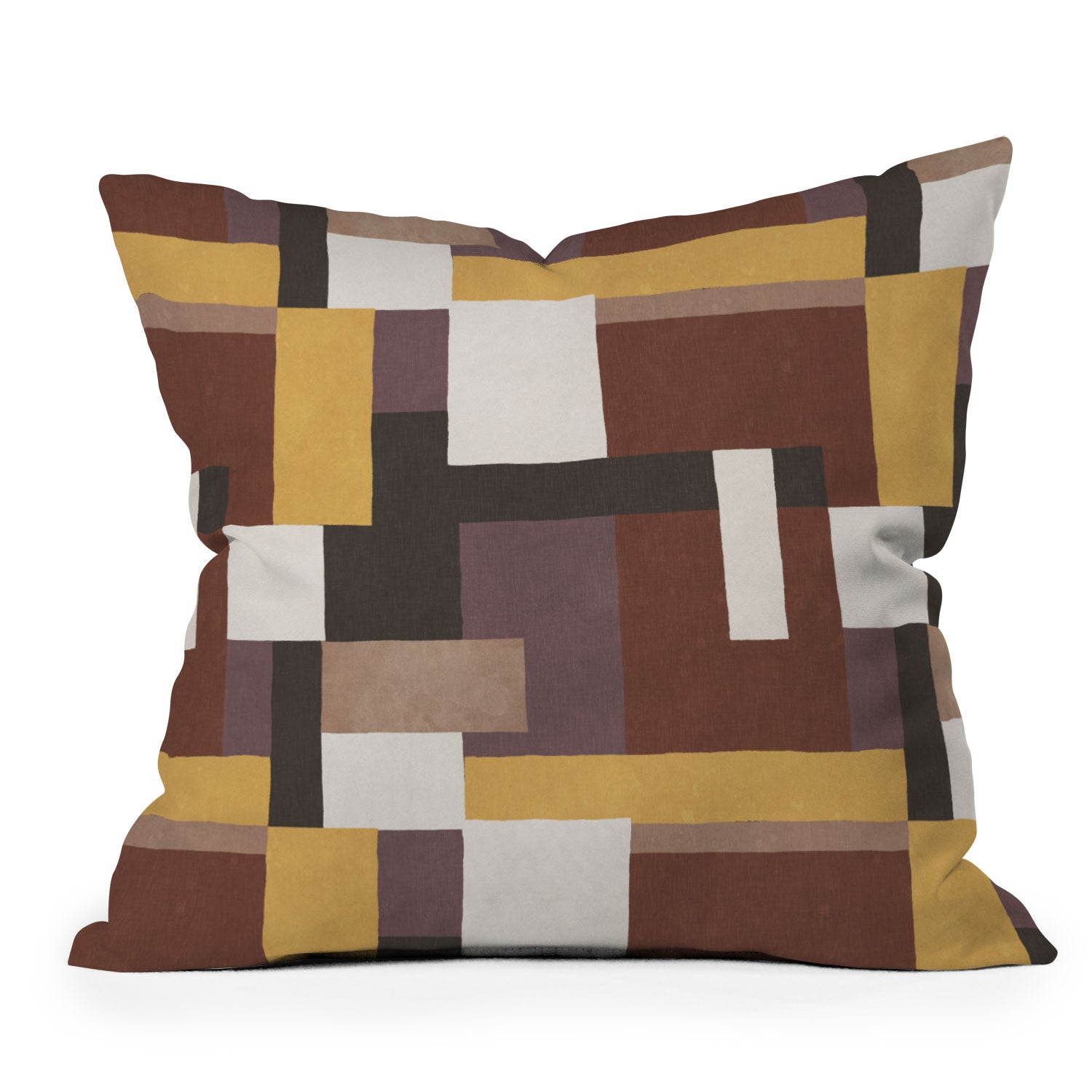 Ninola Design Everyday Artifact Modern Color Block Texture Earthy Outdoor Throw Pillow