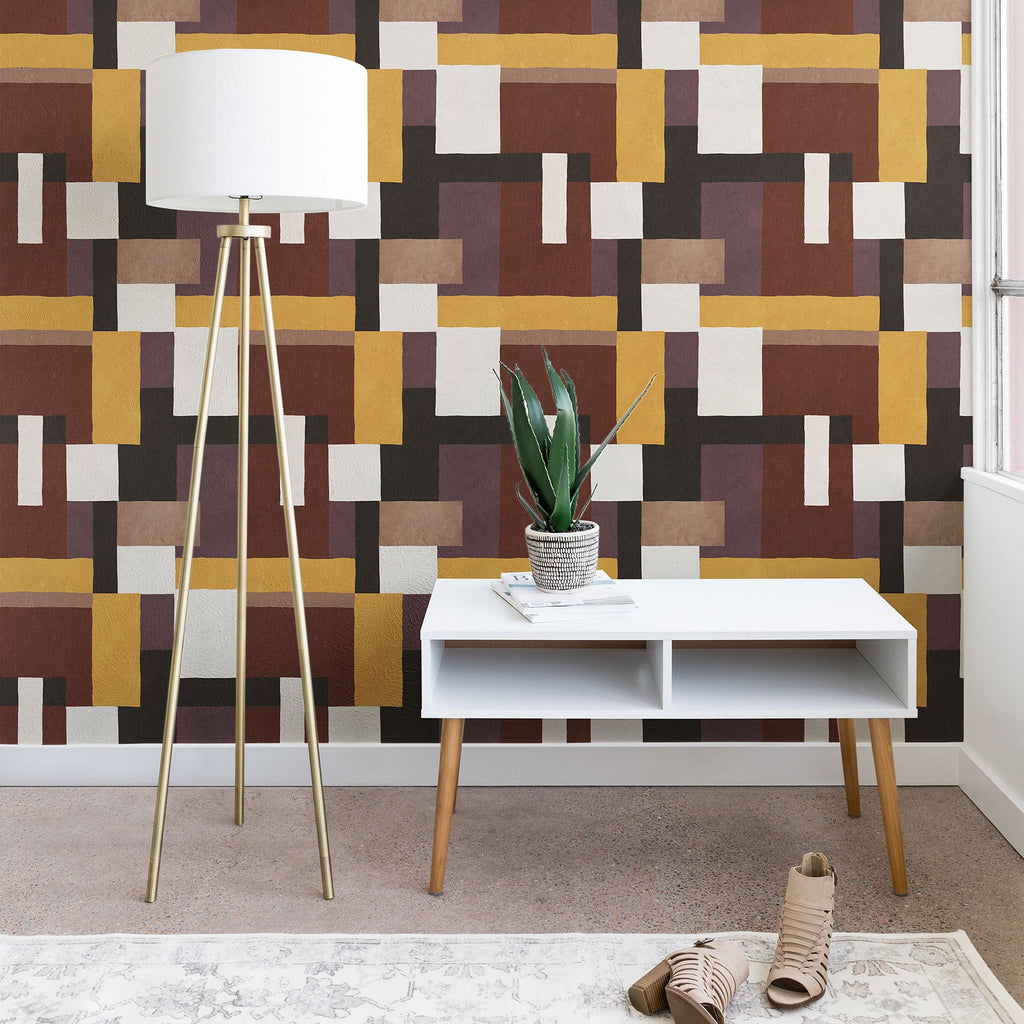 Ninola Design Everyday Artifact Modern Color Block Texture Earthy Wallpaper