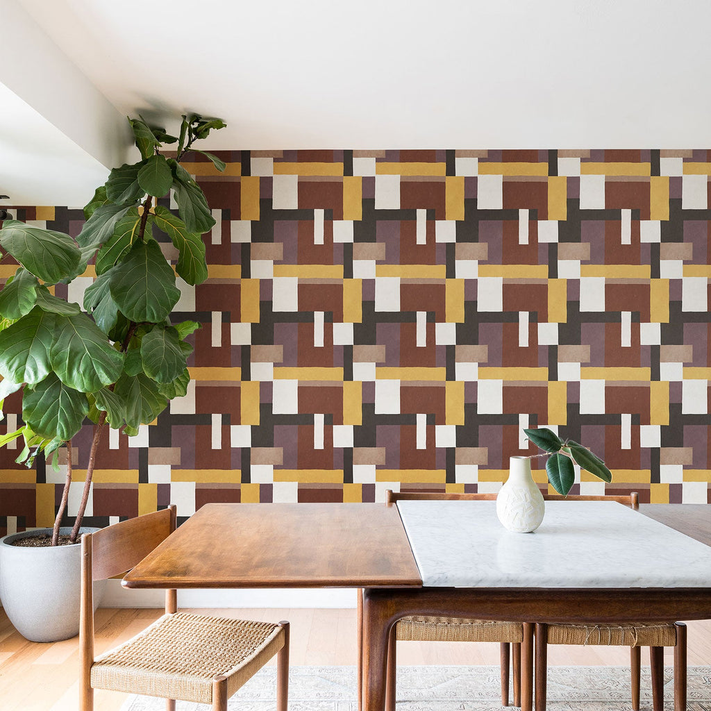 Ninola Design Everyday Artifact Modern Color Block Texture Earthy Wallpaper