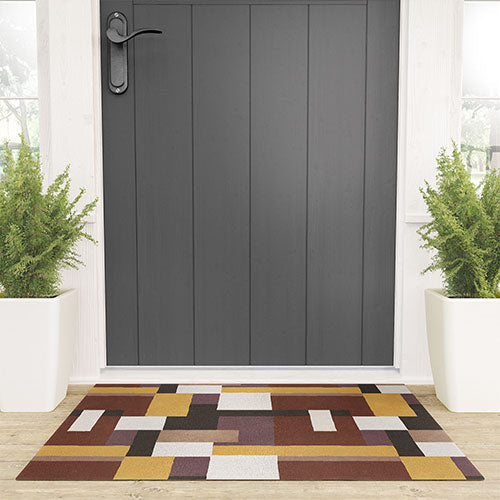 Ninola Design Everyday Artifact Modern Color Block Texture Earthy Welcome Mat