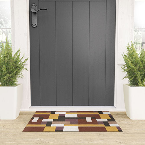Ninola Design Everyday Artifact Modern Color Block Texture Earthy Welcome Mat