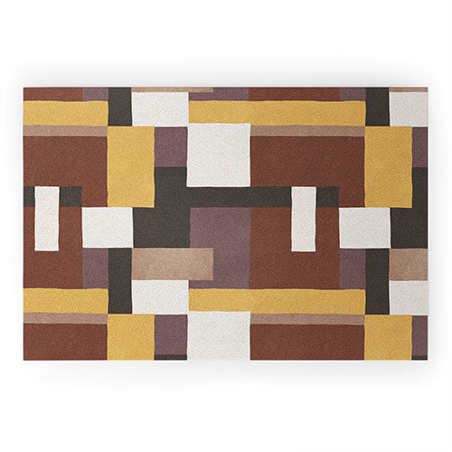 Ninola Design Everyday Artifact Modern Color Block Texture Earthy Welcome Mat