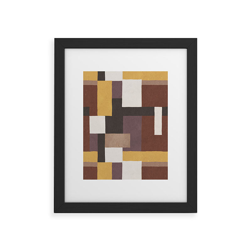 Ninola Design Everyday Artifact Modern Color Block Texture Earthy Framed Art Print