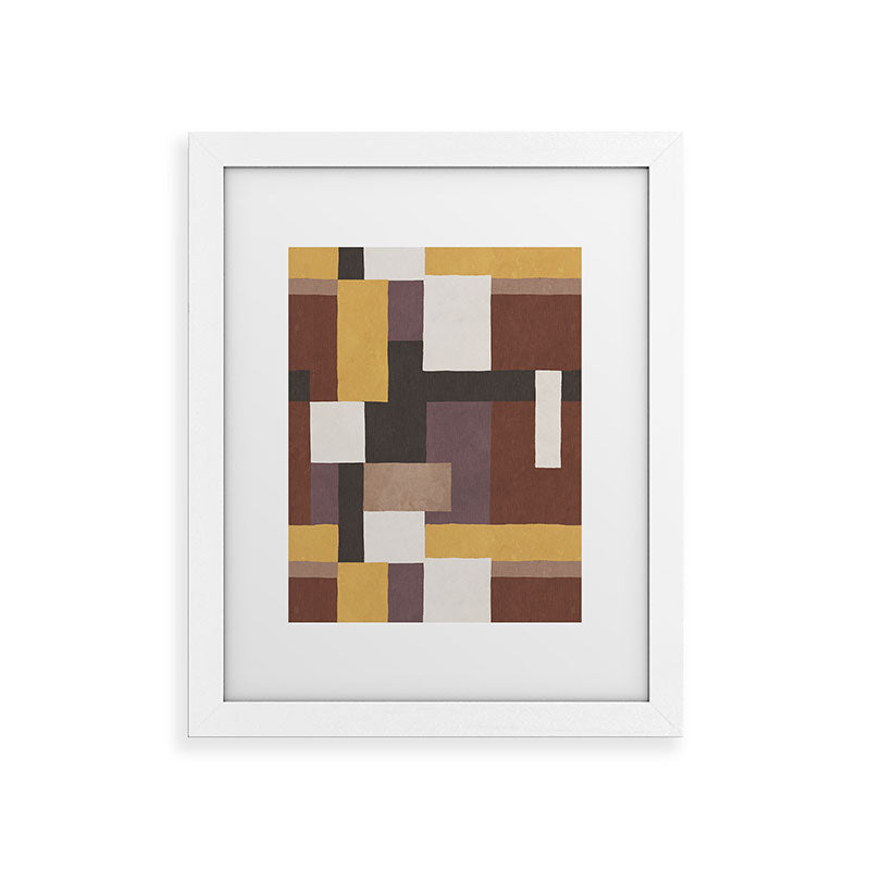 Ninola Design Everyday Artifact Modern Color Block Texture Earthy Framed Art Print
