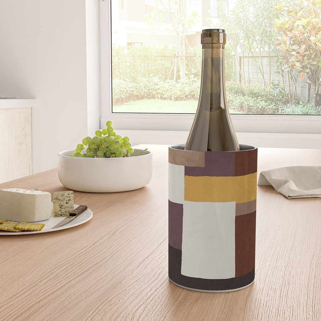 Ninola Design Everyday Artifact Modern Color Block Texture Earthy Wine Chiller