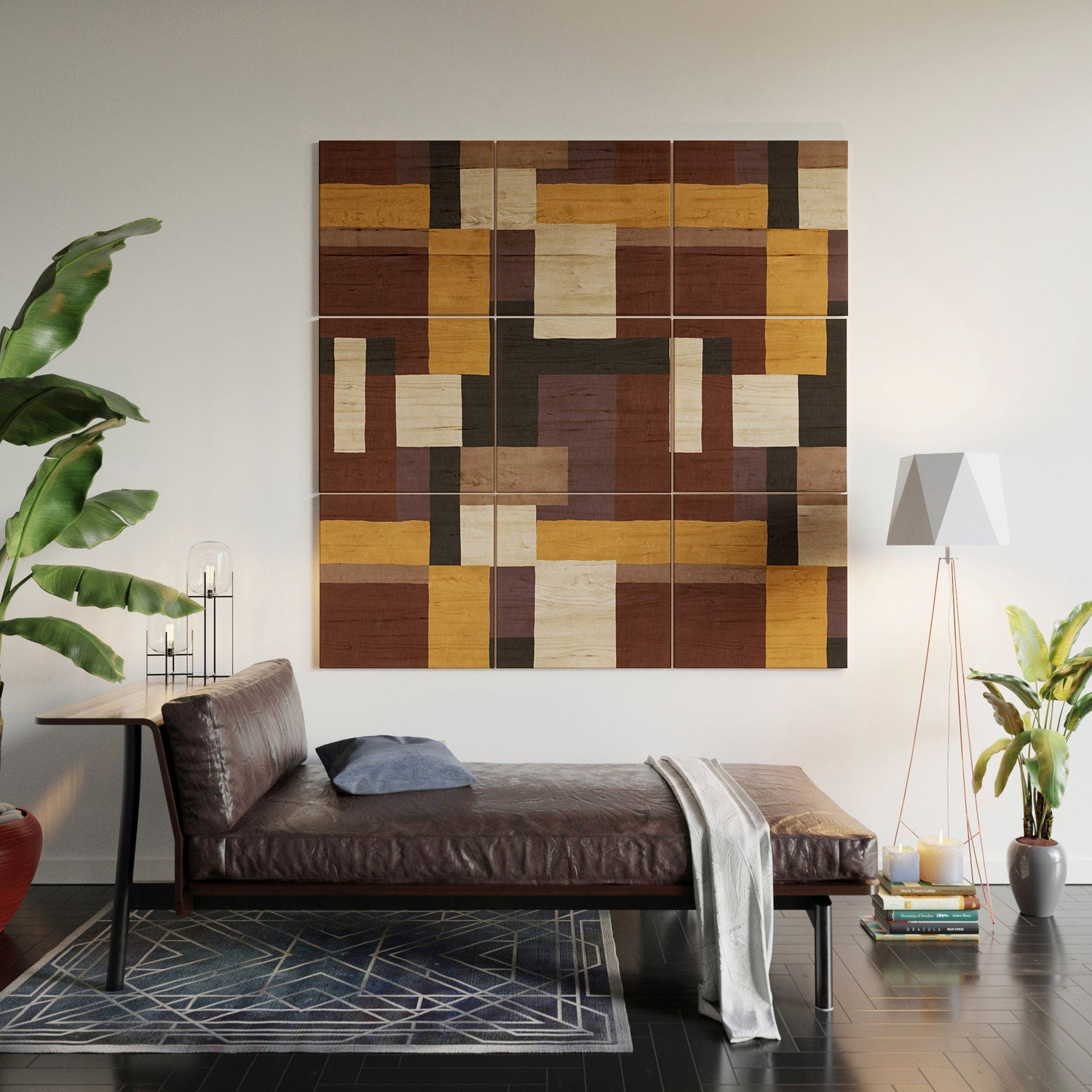 Ninola Design Everyday Artifact Modern Color Block Texture Earthy Wood Wall Mural