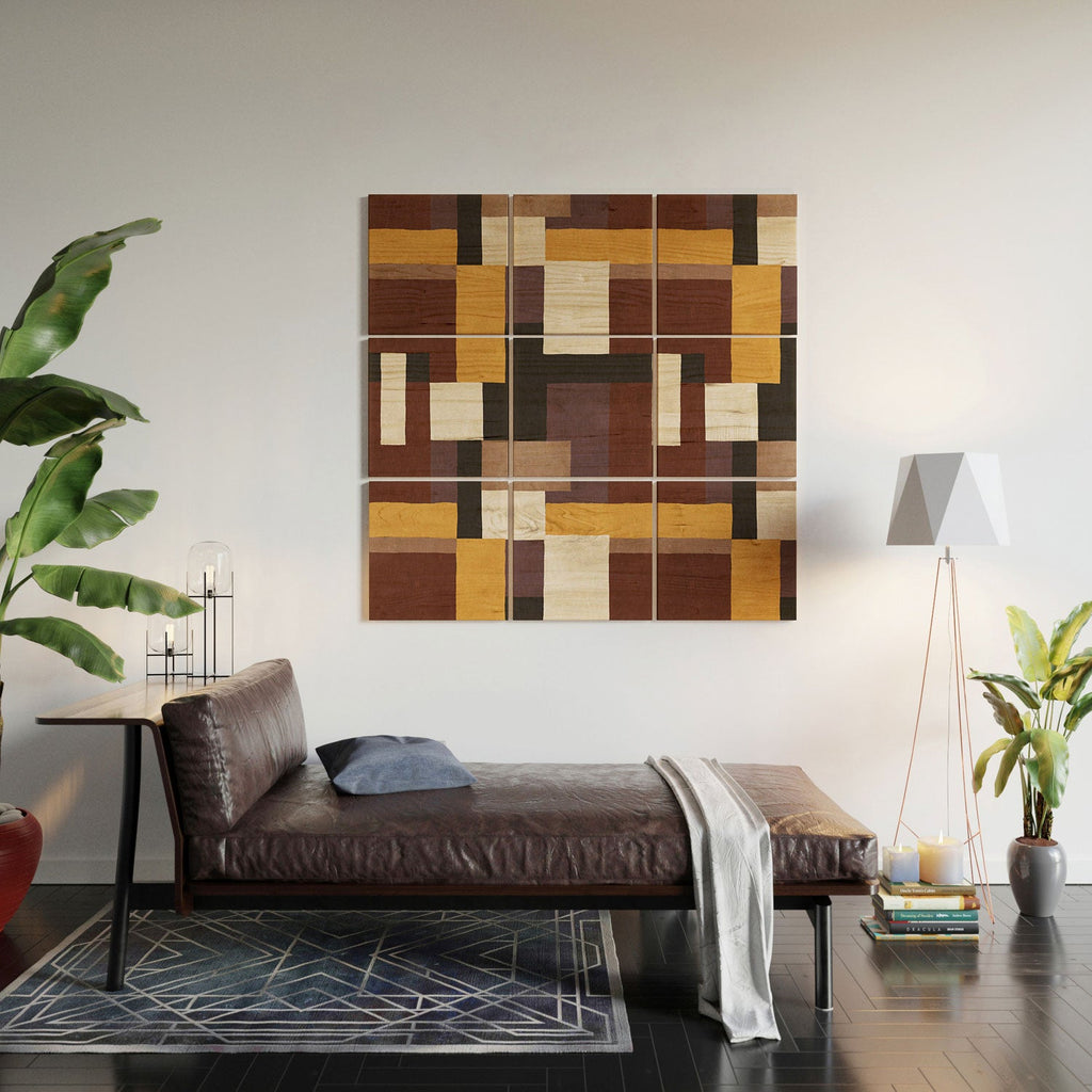 Ninola Design Everyday Artifact Modern Color Block Texture Earthy Wood Wall Mural