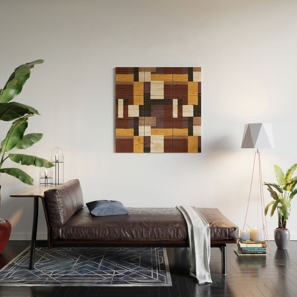 Ninola Design Everyday Artifact Modern Color Block Texture Earthy Wood Wall Mural