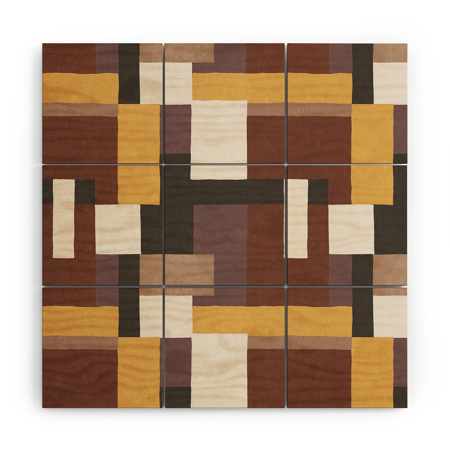 Ninola Design Everyday Artifact Modern Color Block Texture Earthy Wood Wall Mural