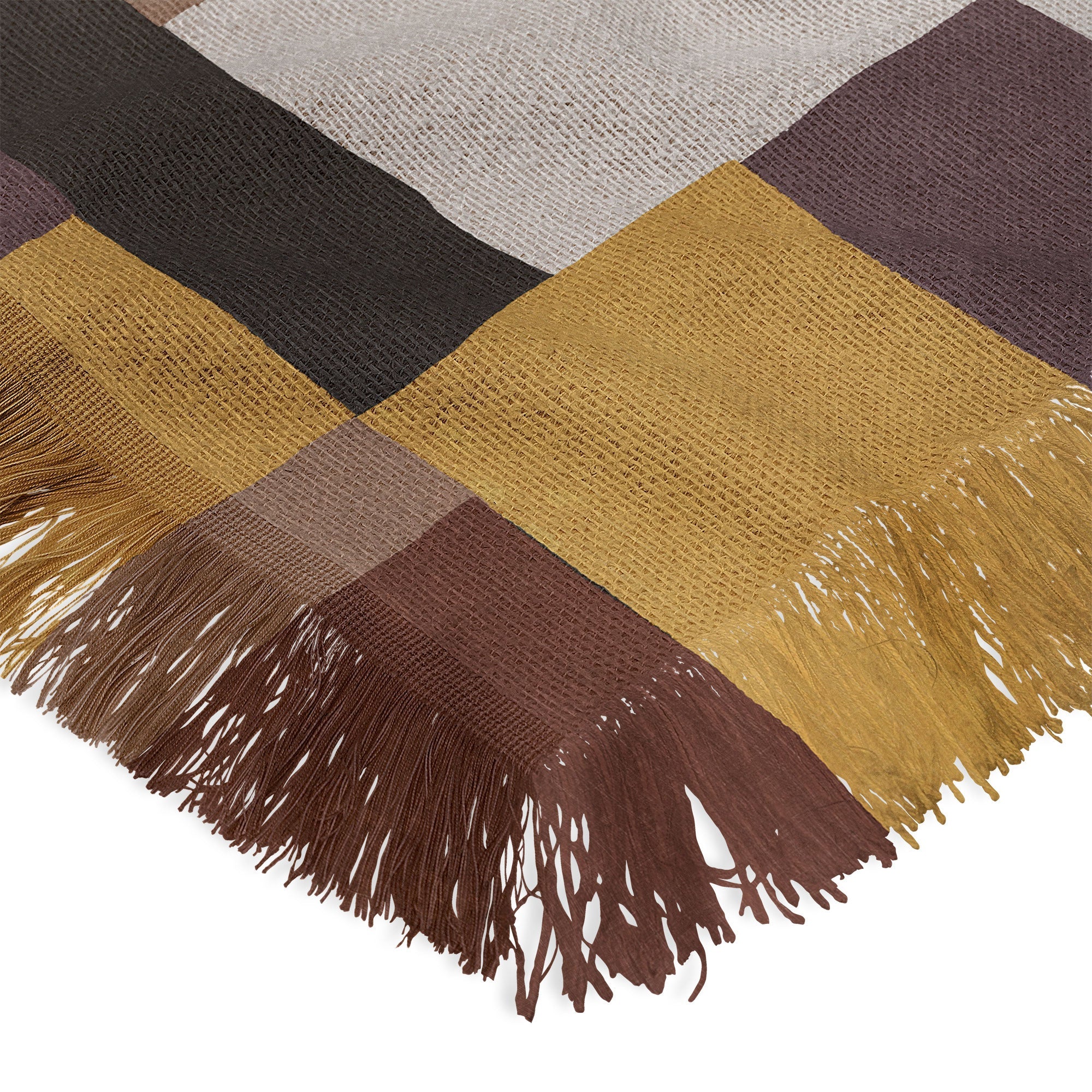 Ninola Design Everyday Artifact Modern Color Block Texture Earthy Throw Blanket