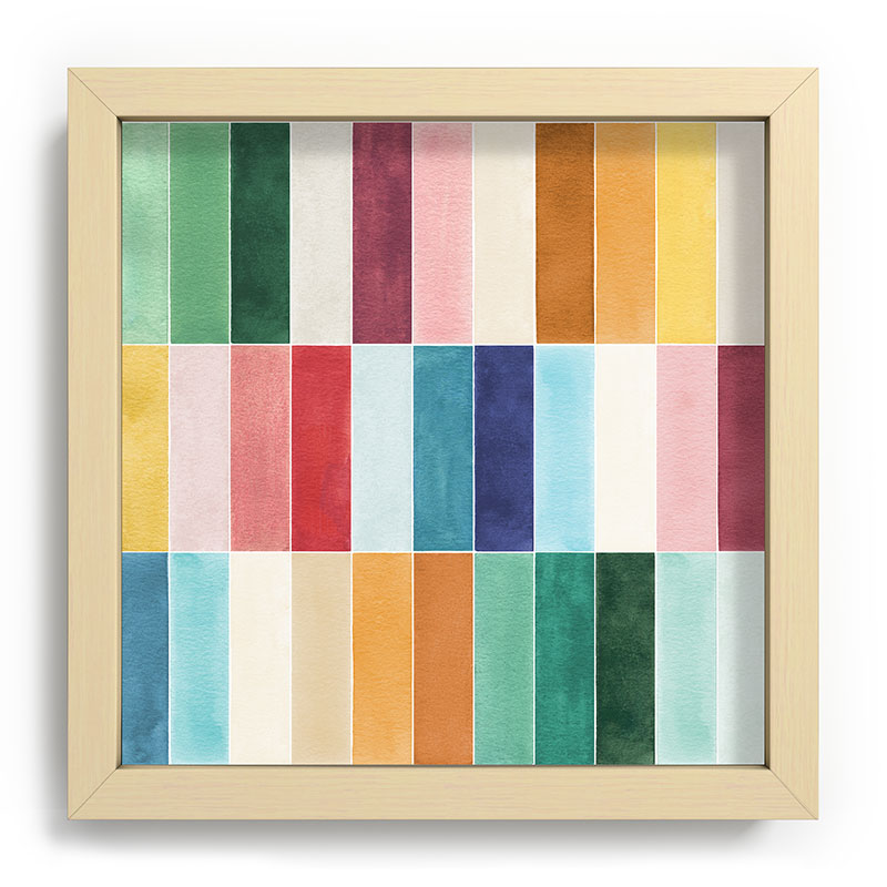 Ninola Design Modern Craft Rectangular Colorful Tiles Color Utopia Recessed Framing Square