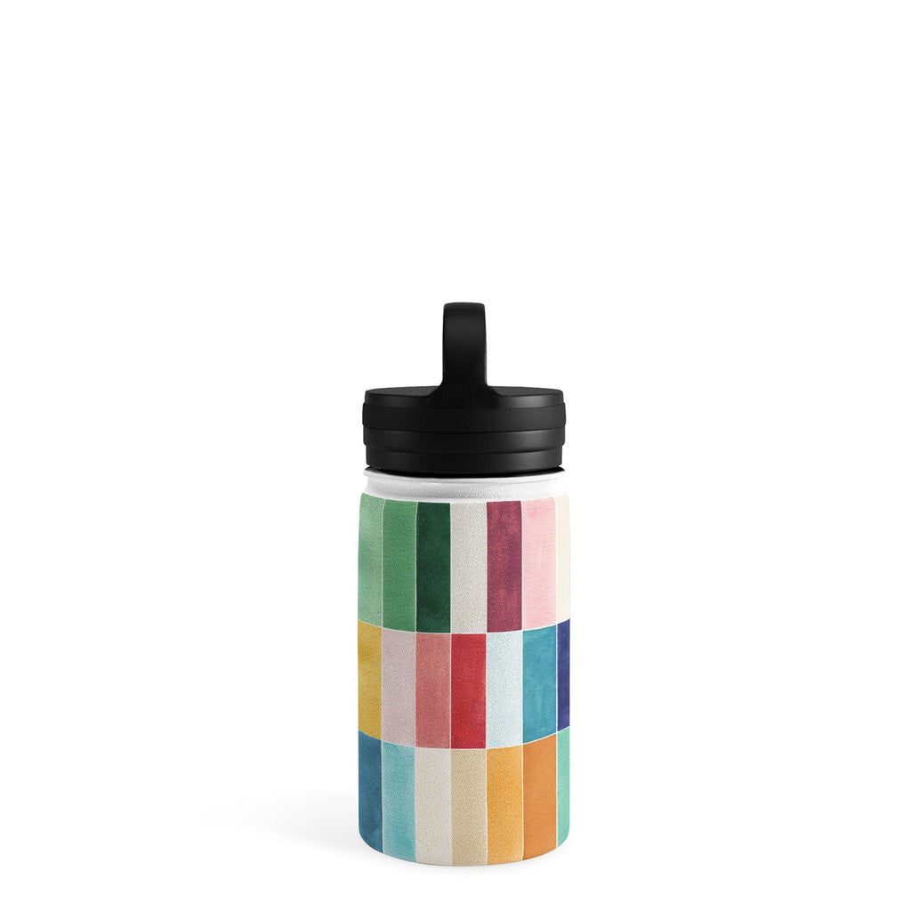 Ninola Design Modern Craft Rectangular Colorful Tiles Color Utopia Water Bottle