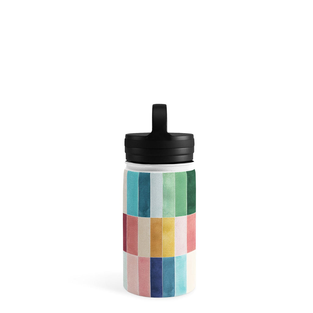 Ninola Design Modern Craft Rectangular Colorful Tiles Color Utopia Water Bottle