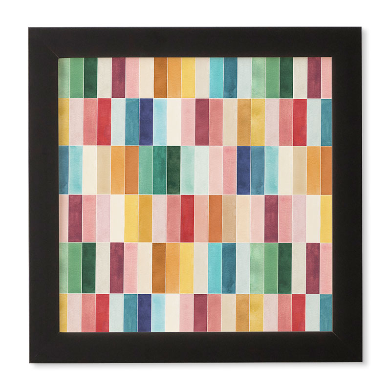 Ninola Design Modern Craft Rectangular Colorful Tiles Color Utopia Framed Wall Art