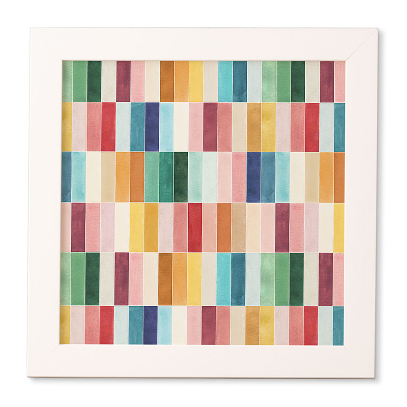 Ninola Design Modern Craft Rectangular Colorful Tiles Color Utopia Framed Wall Art
