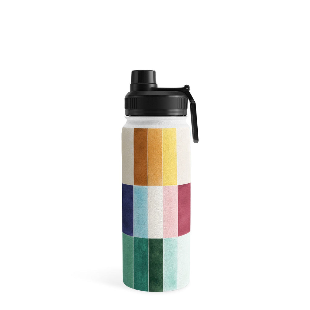 Ninola Design Modern Craft Rectangular Colorful Tiles Color Utopia Water Bottle