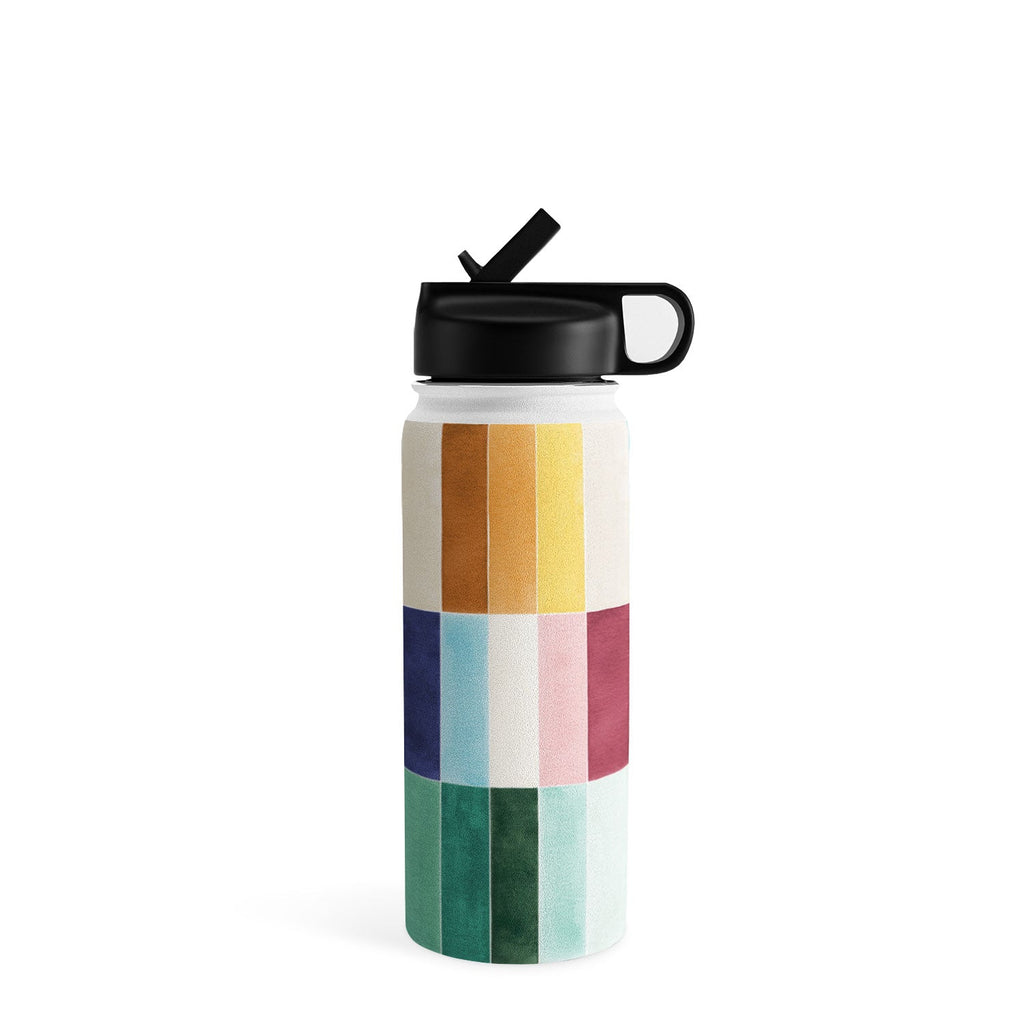 Ninola Design Modern Craft Rectangular Colorful Tiles Color Utopia Water Bottle