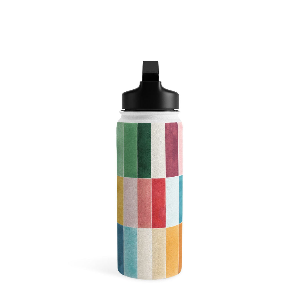 Ninola Design Modern Craft Rectangular Colorful Tiles Color Utopia Water Bottle