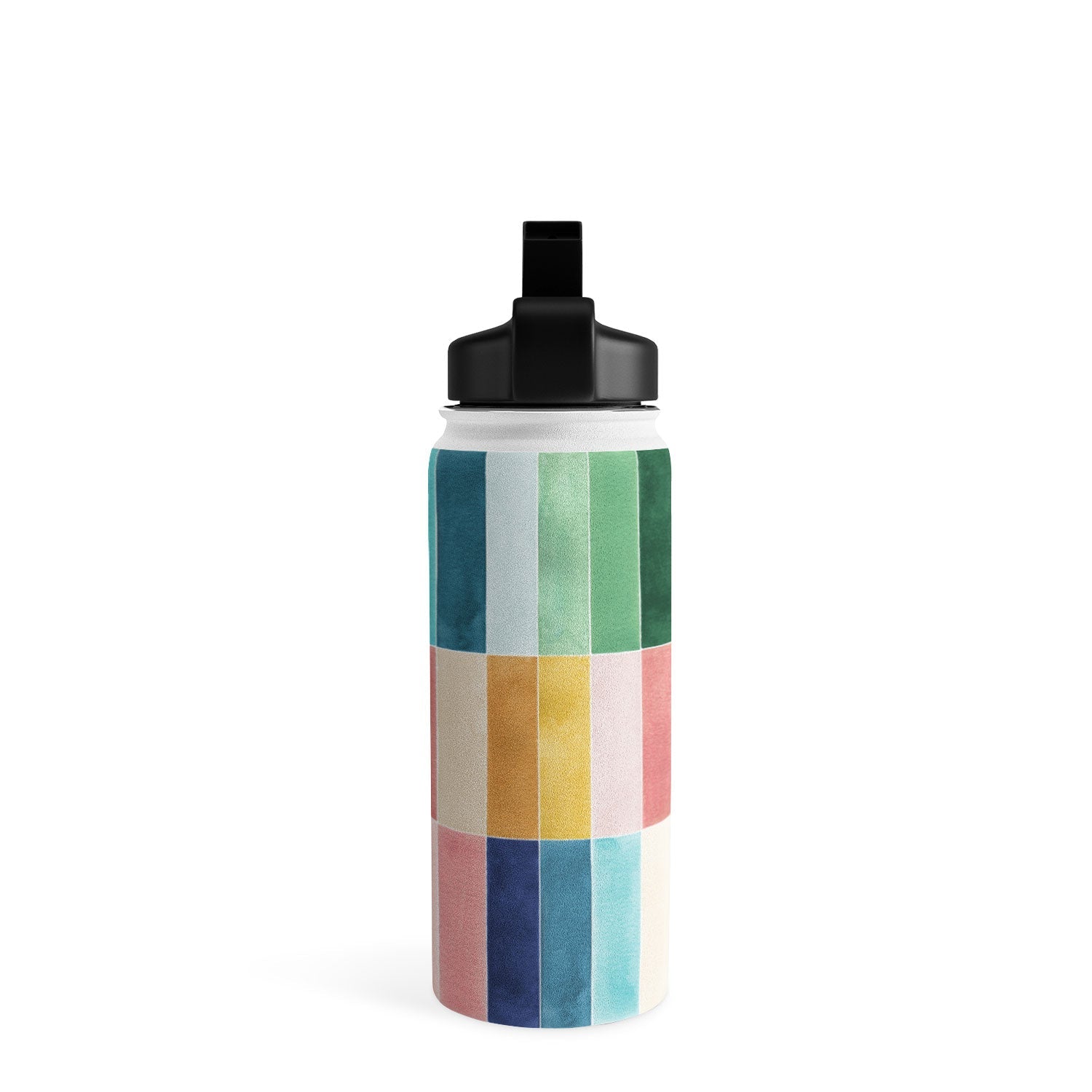 Ninola Design Modern Craft Rectangular Colorful Tiles Color Utopia Water Bottle