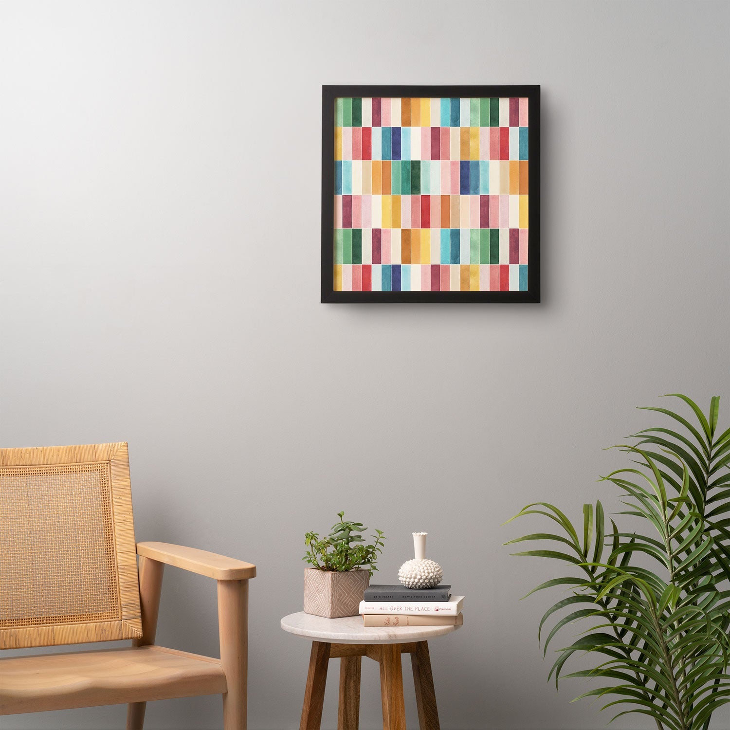 Ninola Design Modern Craft Rectangular Colorful Tiles Color Utopia Framed Wall Art