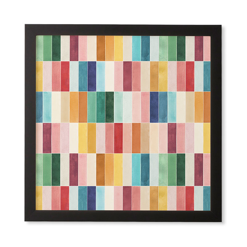 Ninola Design Modern Craft Rectangular Colorful Tiles Color Utopia Framed Wall Art
