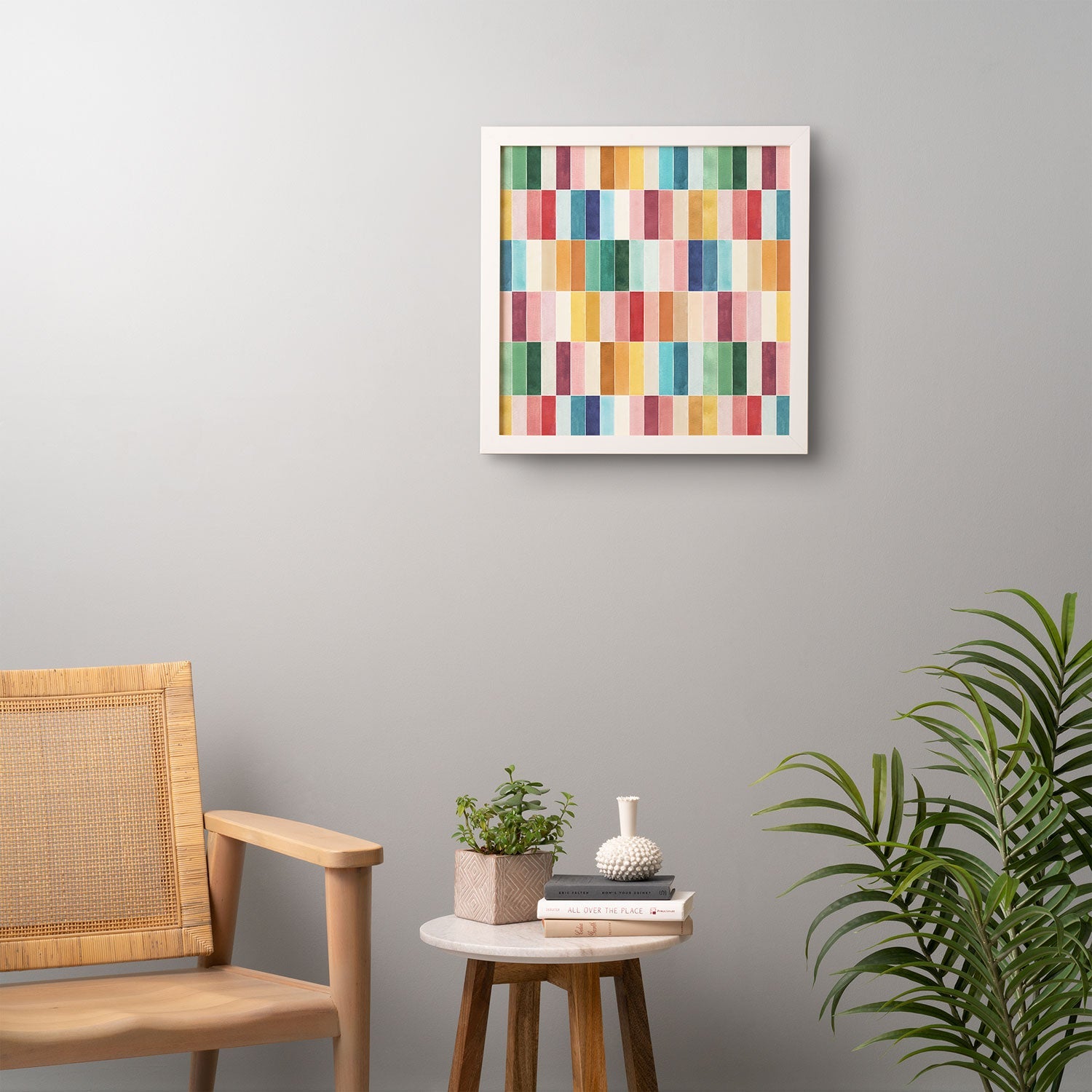 Ninola Design Modern Craft Rectangular Colorful Tiles Color Utopia Framed Wall Art