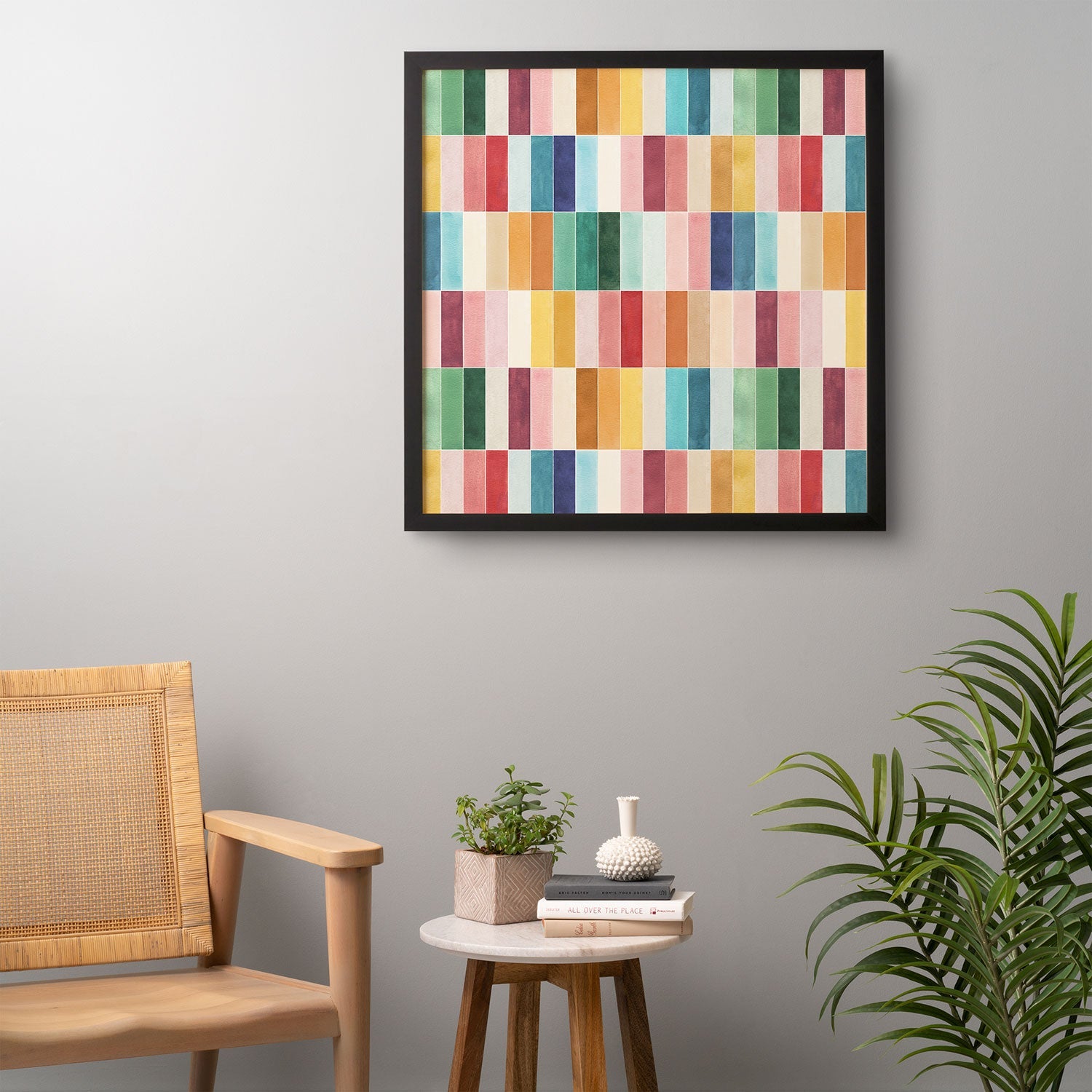 Ninola Design Modern Craft Rectangular Colorful Tiles Color Utopia Framed Wall Art