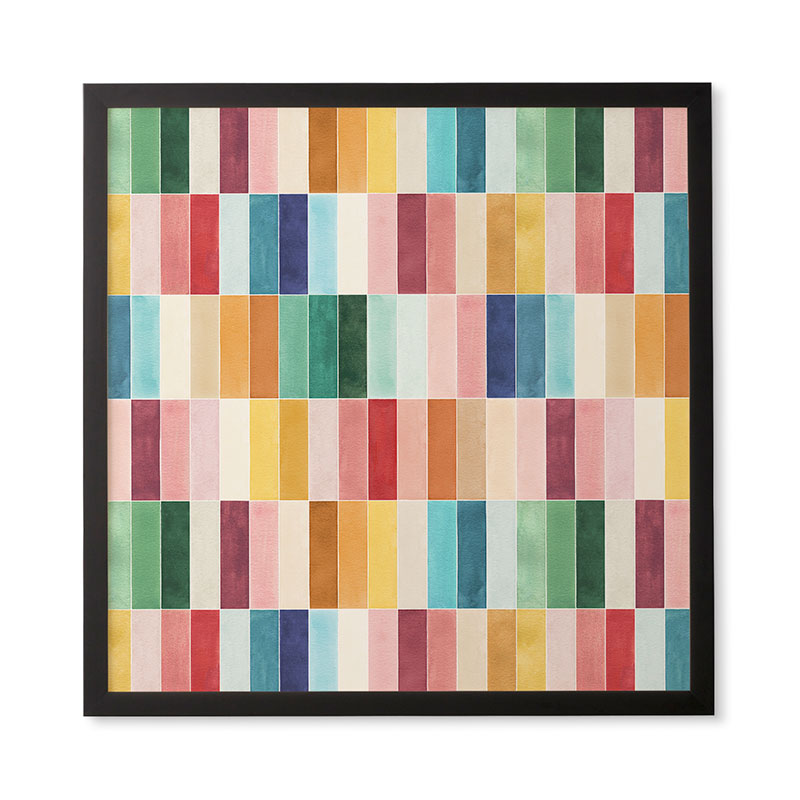 Ninola Design Modern Craft Rectangular Colorful Tiles Color Utopia Framed Wall Art