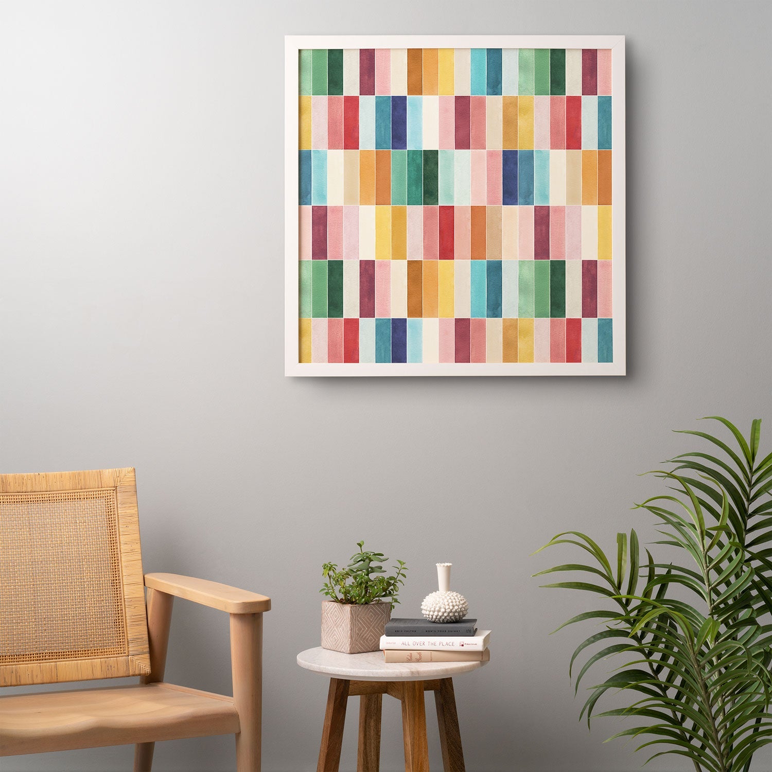 Ninola Design Modern Craft Rectangular Colorful Tiles Color Utopia Framed Wall Art