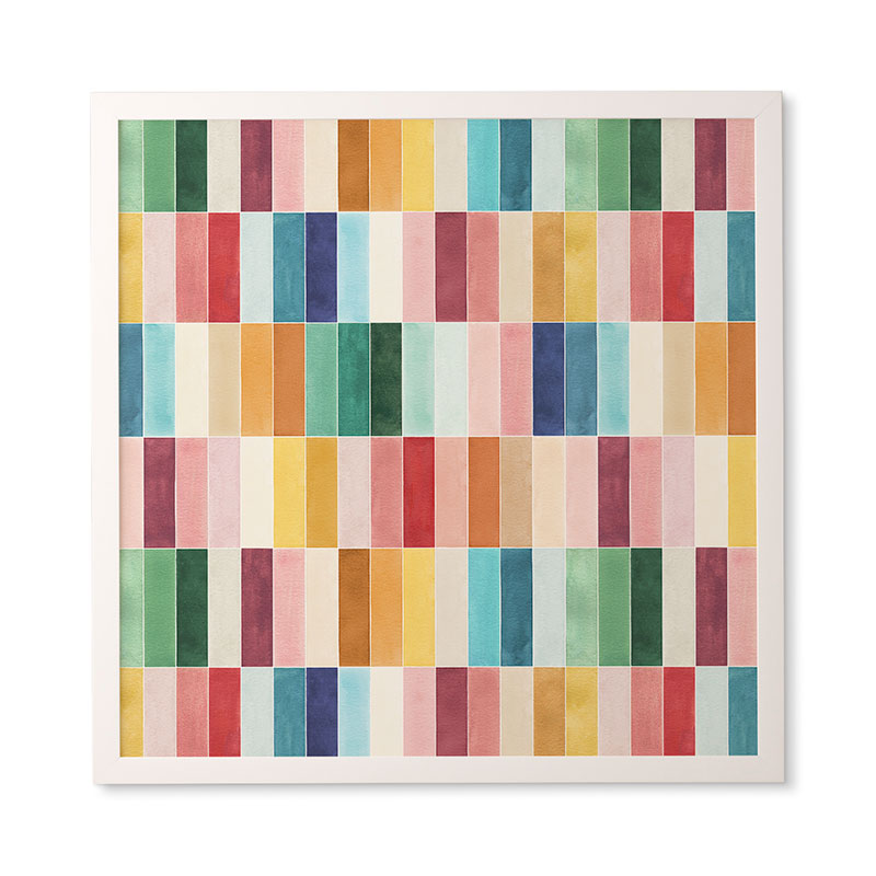 Ninola Design Modern Craft Rectangular Colorful Tiles Color Utopia Framed Wall Art