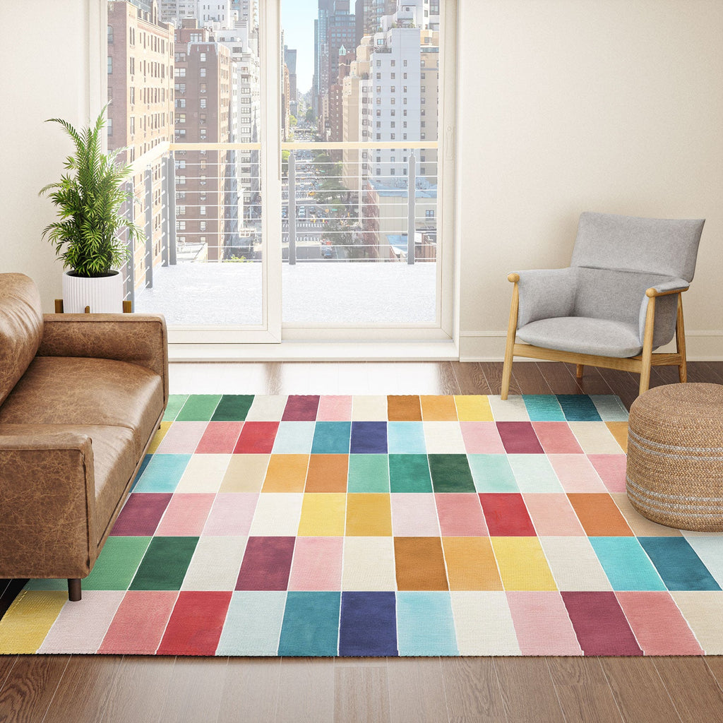 Ninola Design Modern Craft Rectangular Colorful Tiles Color Utopia Area Rug