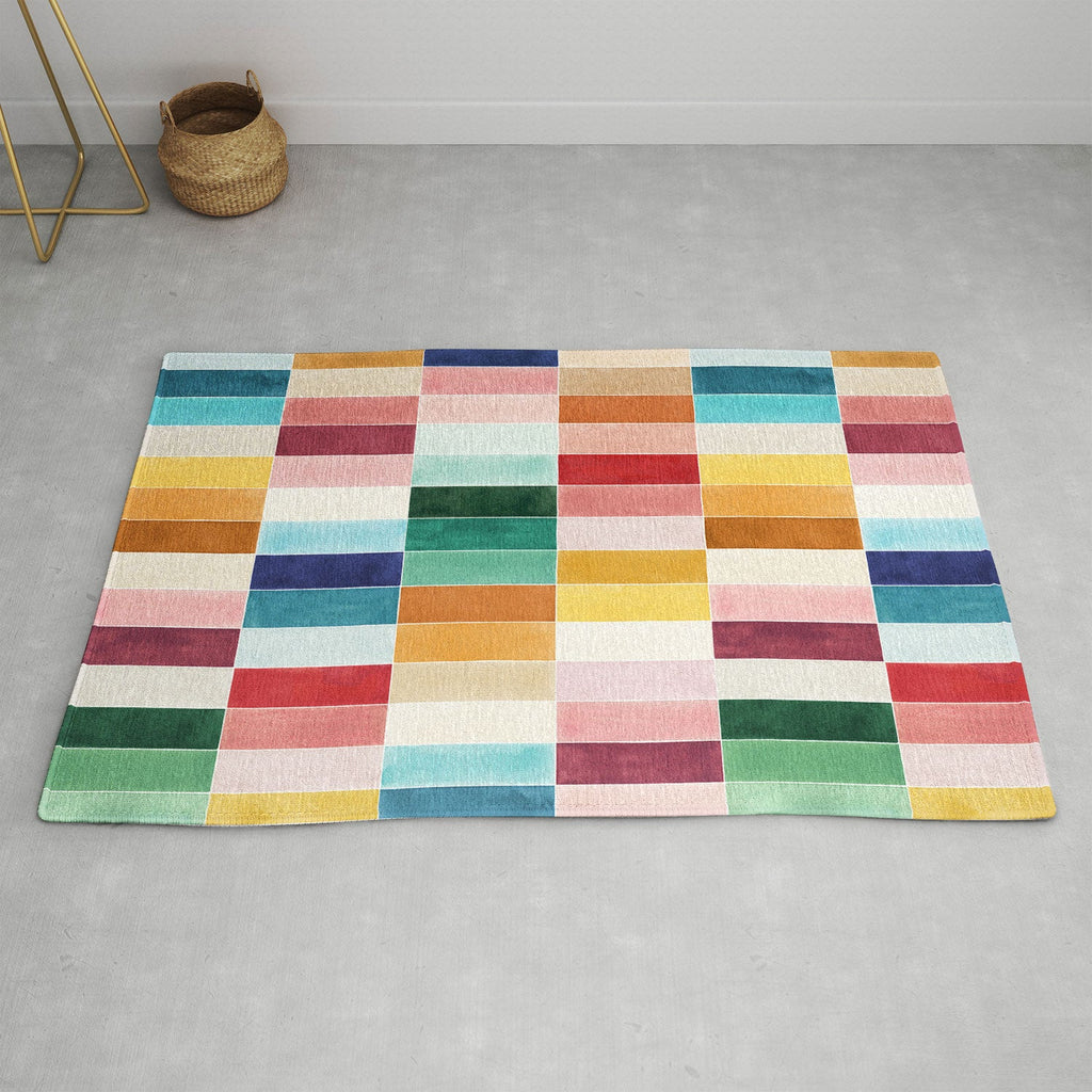 Ninola Design Modern Craft Rectangular Colorful Tiles Color Utopia Area Rug