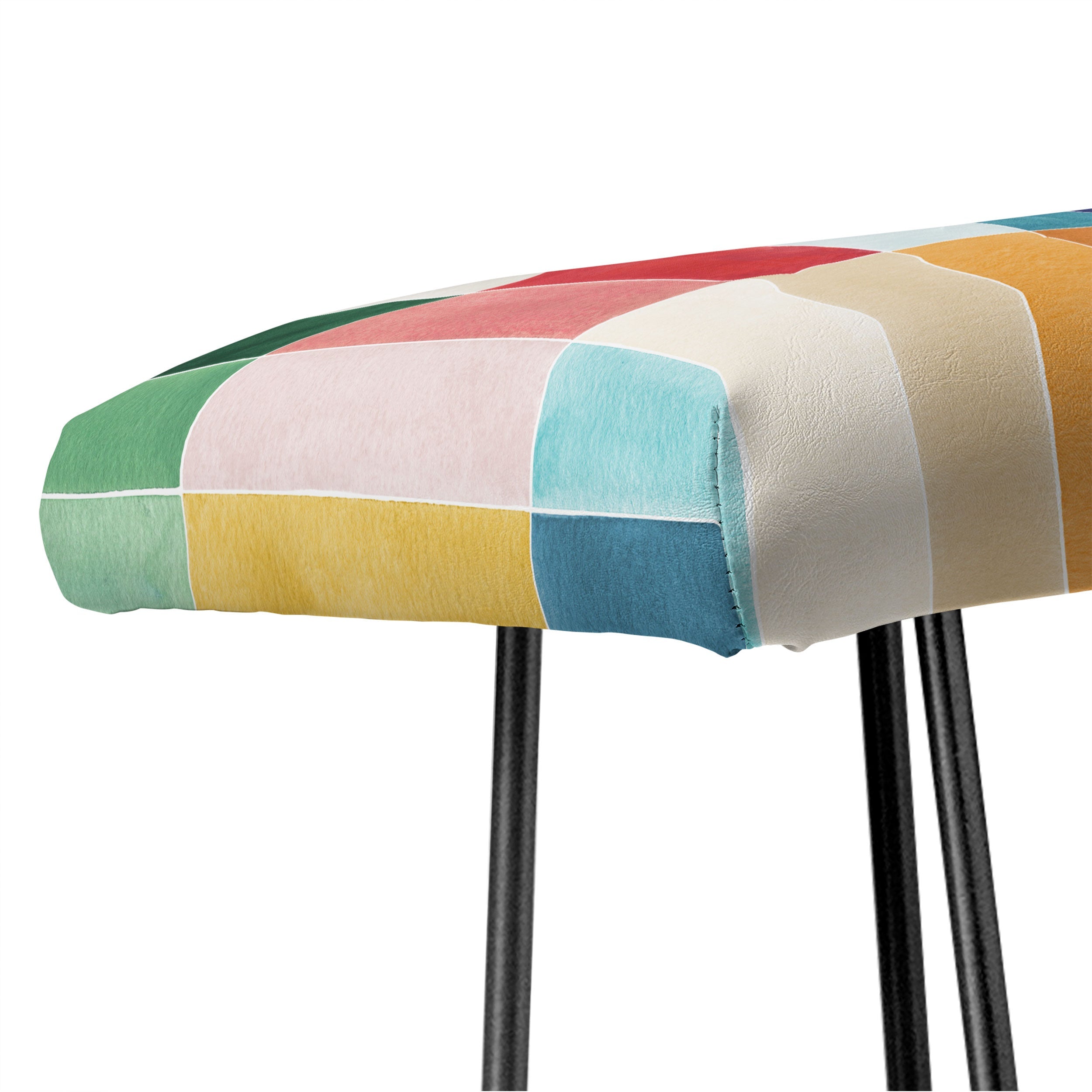 Ninola Design Modern Craft Rectangular Colorful Tiles Color Utopia Bench