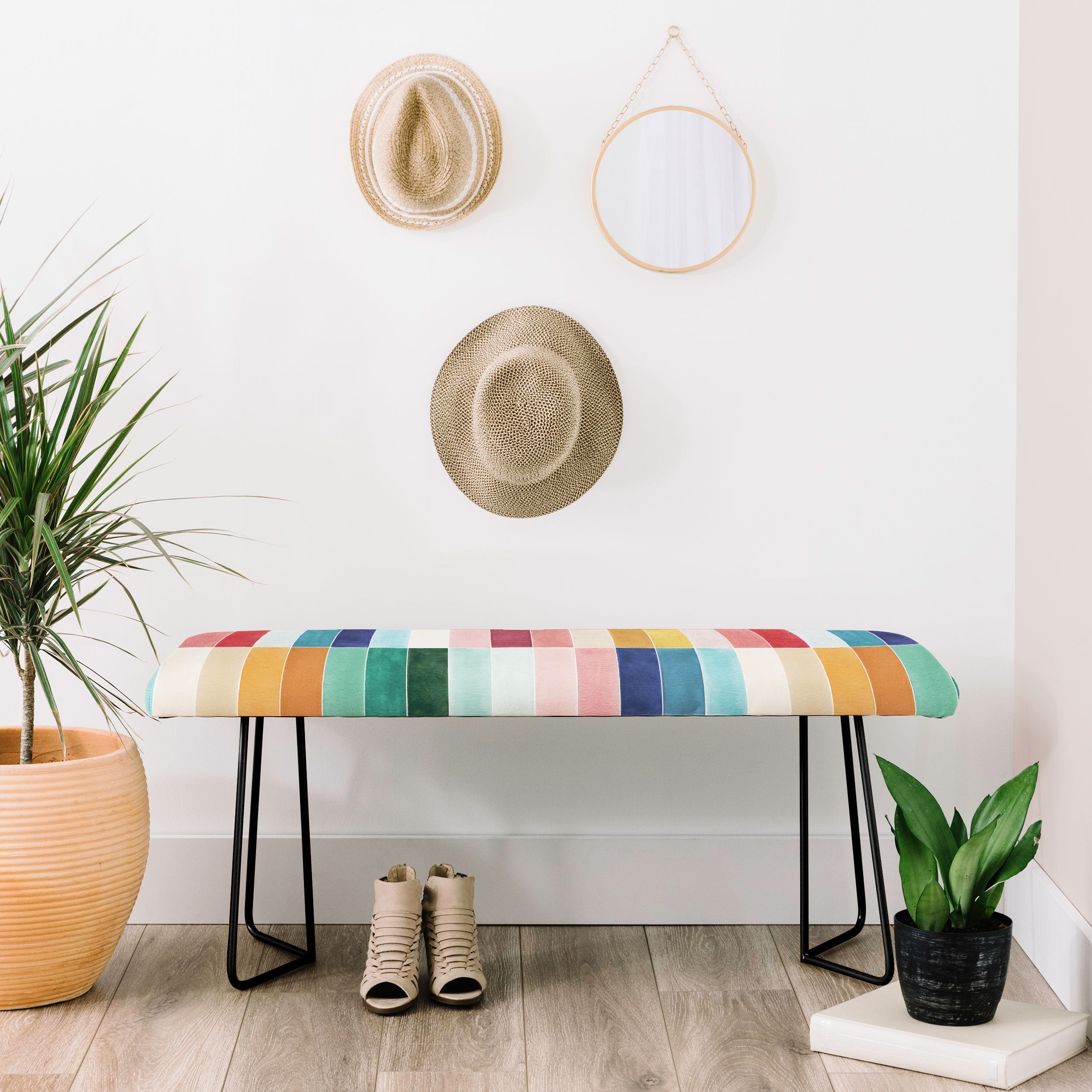 Ninola Design Modern Craft Rectangular Colorful Tiles Color Utopia Bench