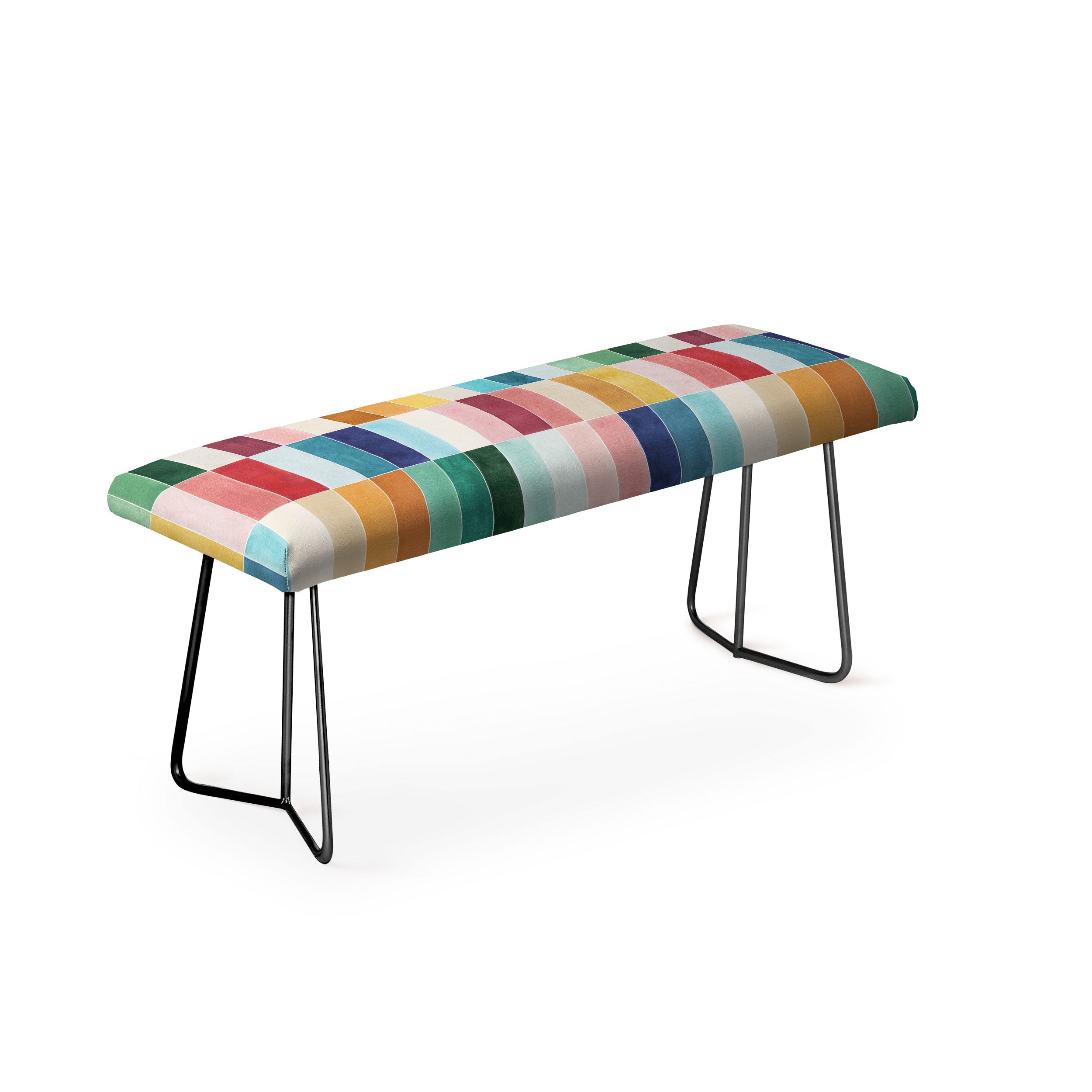 Ninola Design Modern Craft Rectangular Colorful Tiles Color Utopia Bench