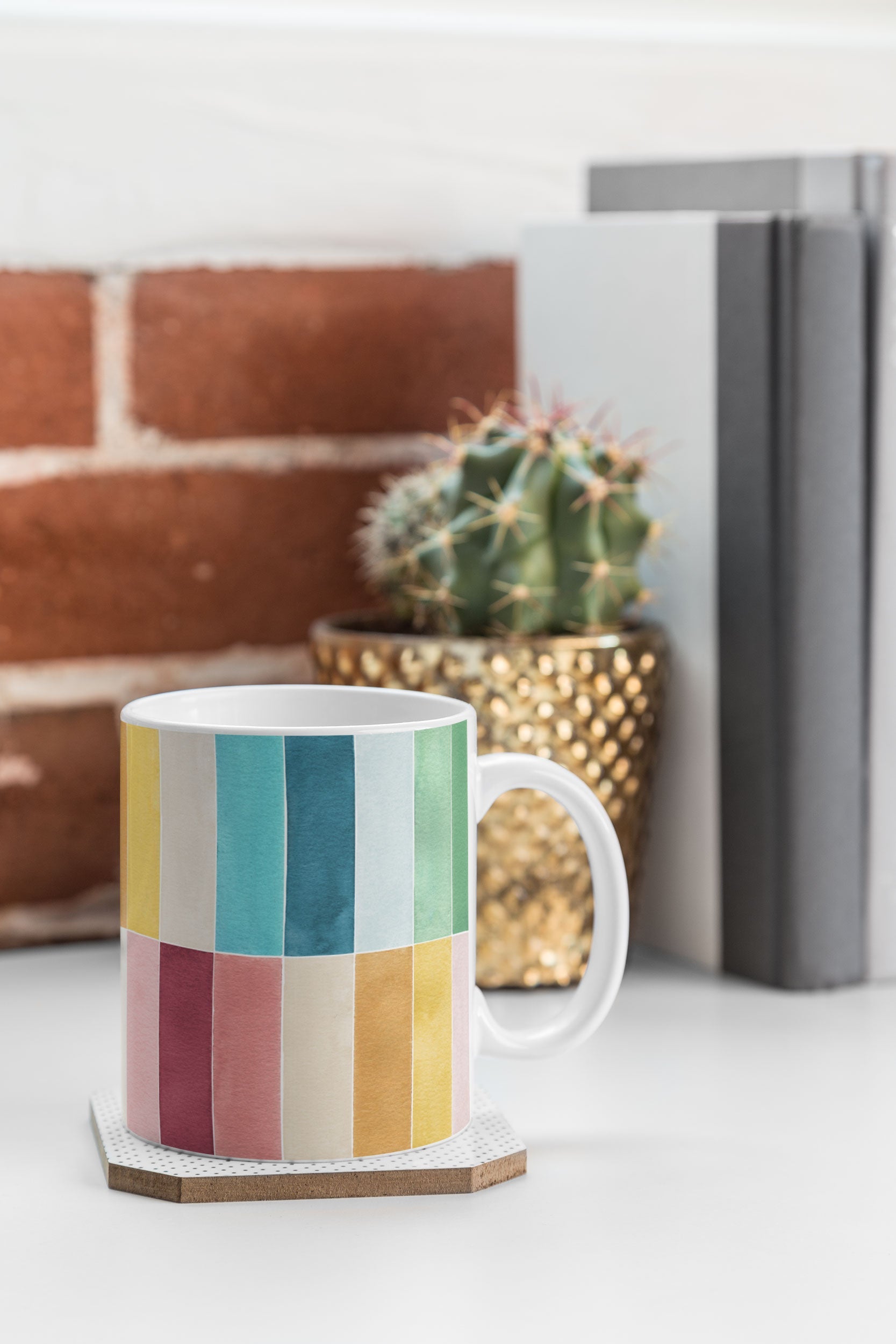 Ninola Design Modern Craft Rectangular Colorful Tiles Color Utopia Coffee Mug