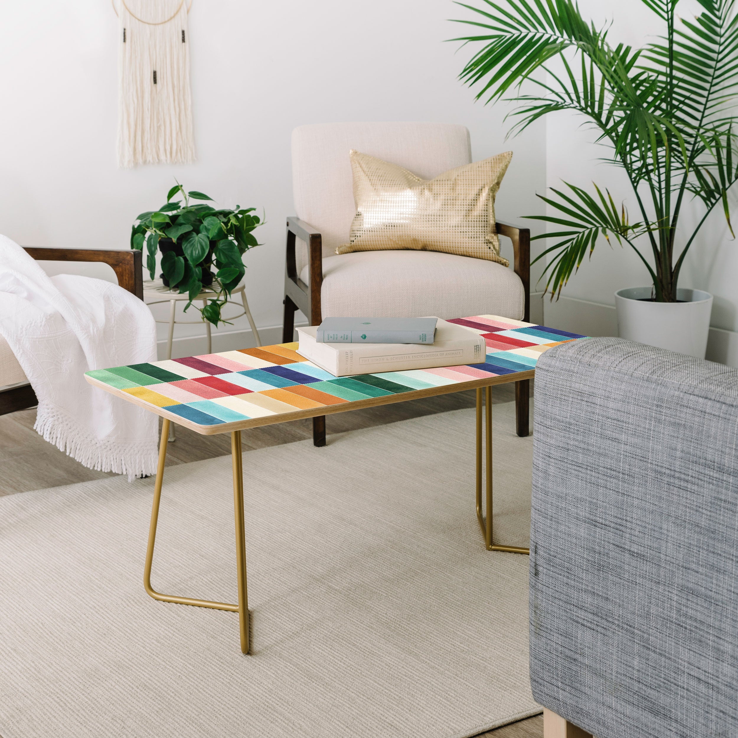 Ninola Design Modern Craft Rectangular Colorful Tiles Color Utopia Coffee Table